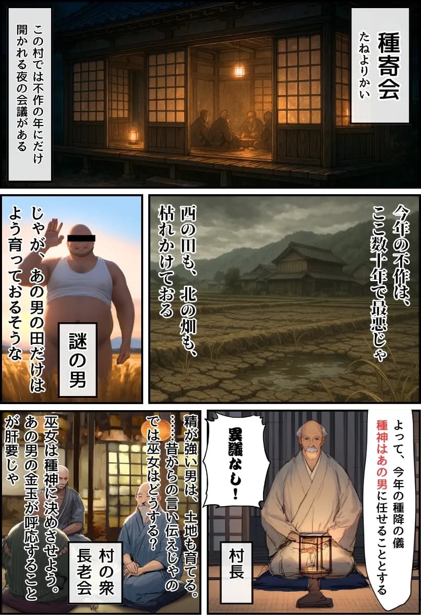 【因習村】村の飢饉を救うため差し出された僕の彼女、BMI40越えで性欲だけはいっちょまえの種付けおじさんに媚薬を飲まされ、おじさん特有のねちっこい前戯で全身べちょべちょに舐められたあげく、聖なる肉棒（チンカス付き）の掃除を実施！ その後はついに処女おまんこにゴールイン！入念かつ丹念にがん突きにされ、イキまくりんぐ！一晩中汗だくで連続絶頂アクメを決めさせられた話。 「穂乃香ぁ〜、オラの精、まるごと受け止めてくんろぉ〜〜！」 - 6ページ