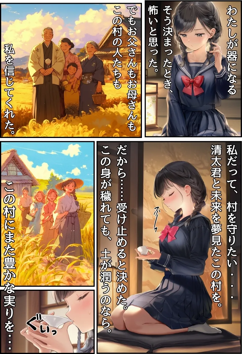 【因習村】村の飢饉を救うため差し出された僕の彼女、BMI40越えで性欲だけはいっちょまえの種付けおじさんに媚薬を飲まされ、おじさん特有のねちっこい前戯で全身べちょべちょに舐められたあげく、聖なる肉棒（チンカス付き）の掃除を実施！ その後はついに処女おまんこにゴールイン！入念かつ丹念にがん突きにされ、イキまくりんぐ！一晩中汗だくで連続絶頂アクメを決めさせられた話。 「穂乃香ぁ〜、オラの精、まるごと受け止めてくんろぉ〜〜！」 - 24ページ