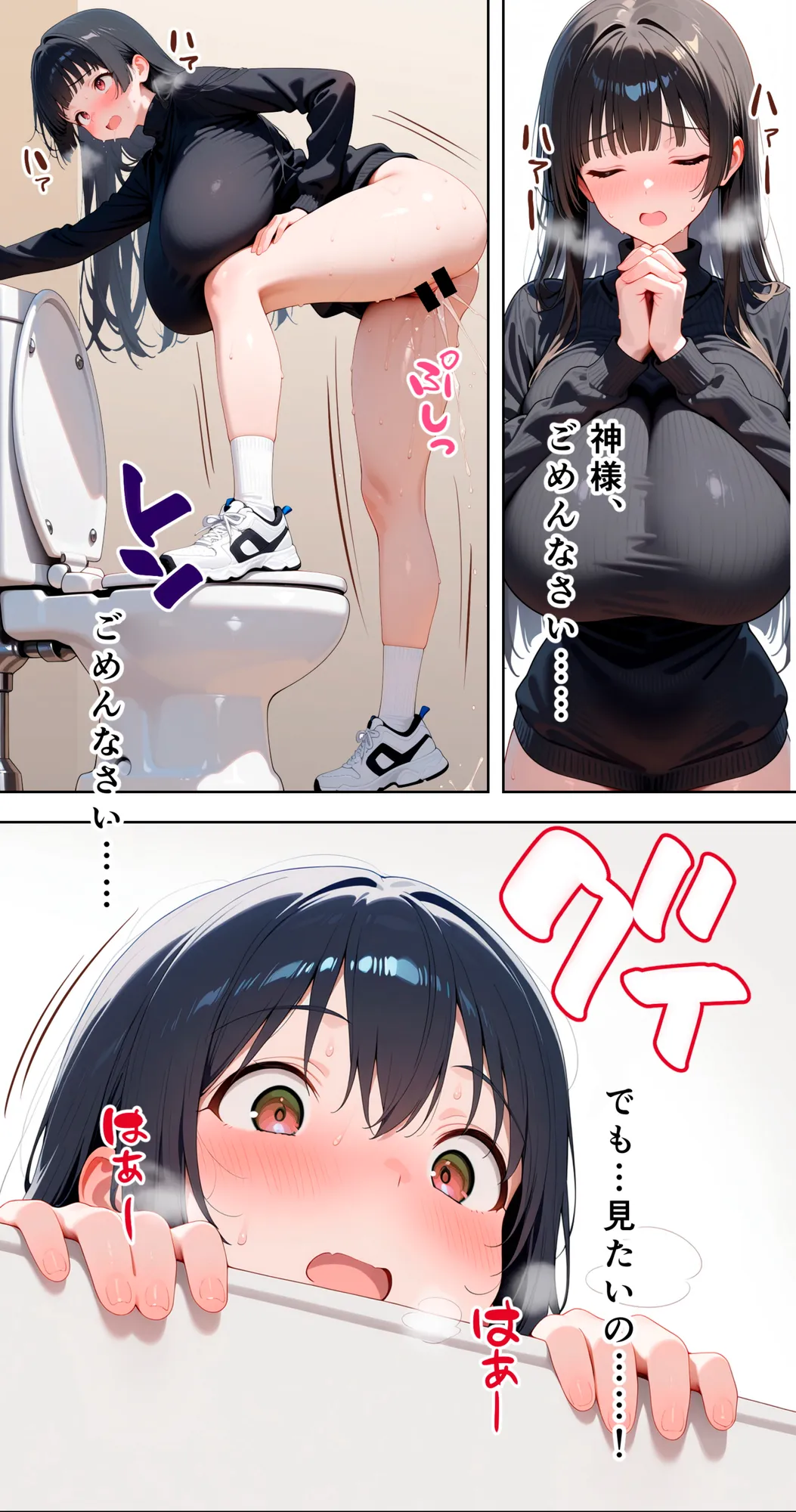 すけべ過ぎてシスターになるの諦めた私...大学の男子便所でオナってたら隣の個室もオナッててててっ...ひぃ思わずのぞいたら目が合って始まる...初恋？ - 23ページ