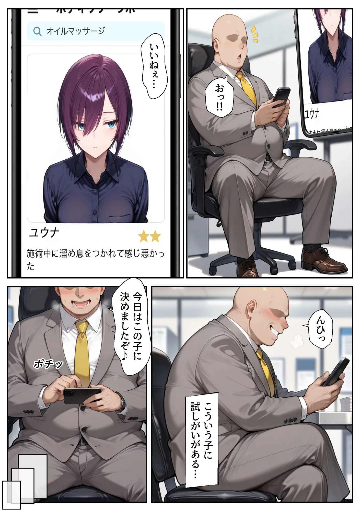 愛想ゼロのマッサージ嬢に僕のデカチンを見せつけたい - 4ページ