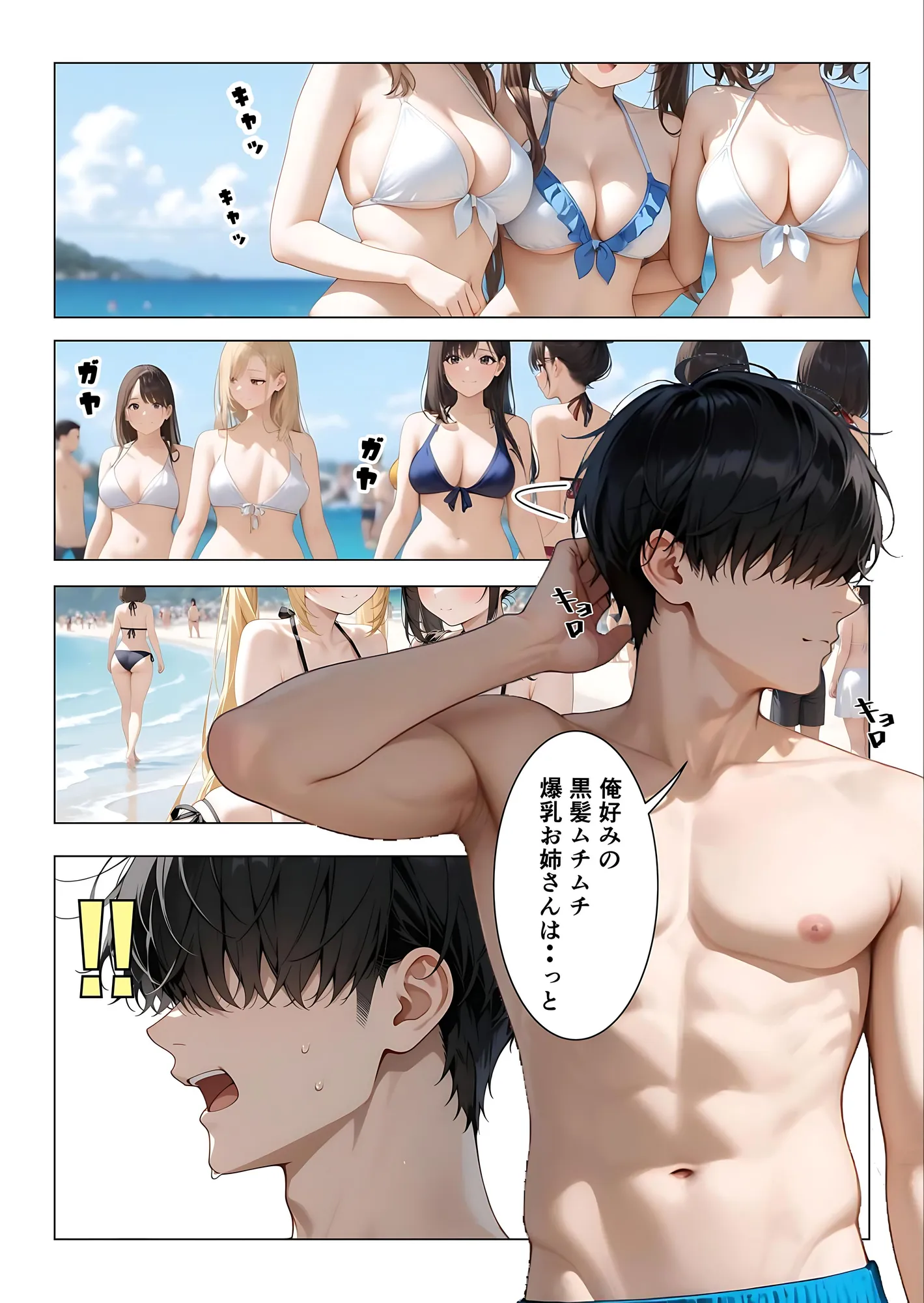 セックスビーチ〜彼女いない歴=年齢のバキバキ童貞オタクな俺がムチムチ爆乳お姉さんと海で濃厚セックスする話〜 - 6ページ