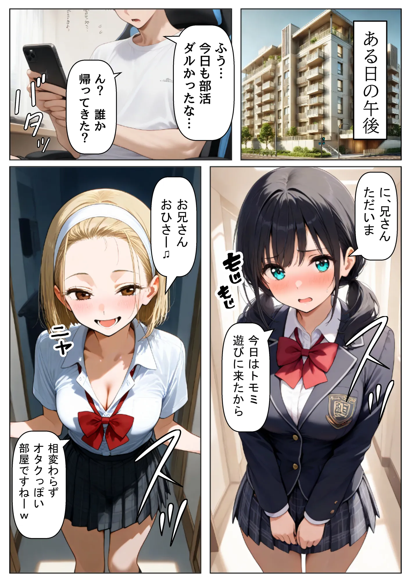 処女の妹＆親友にオナニーを見せた結果 - 1ページ