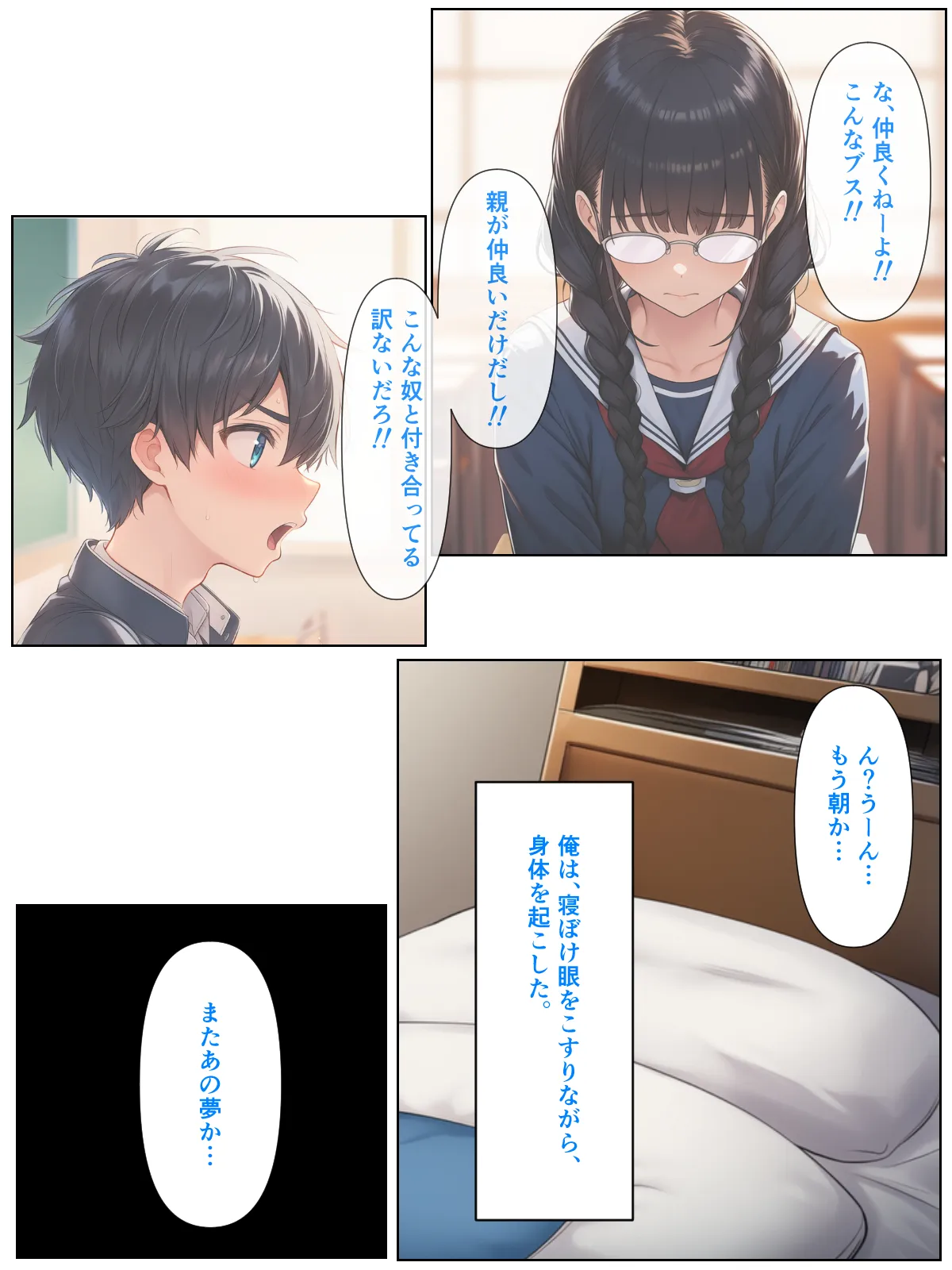 幼なじみの地味子と同窓会で再会したら、黒髪巨乳美人OLになっていた話 - 1ページ