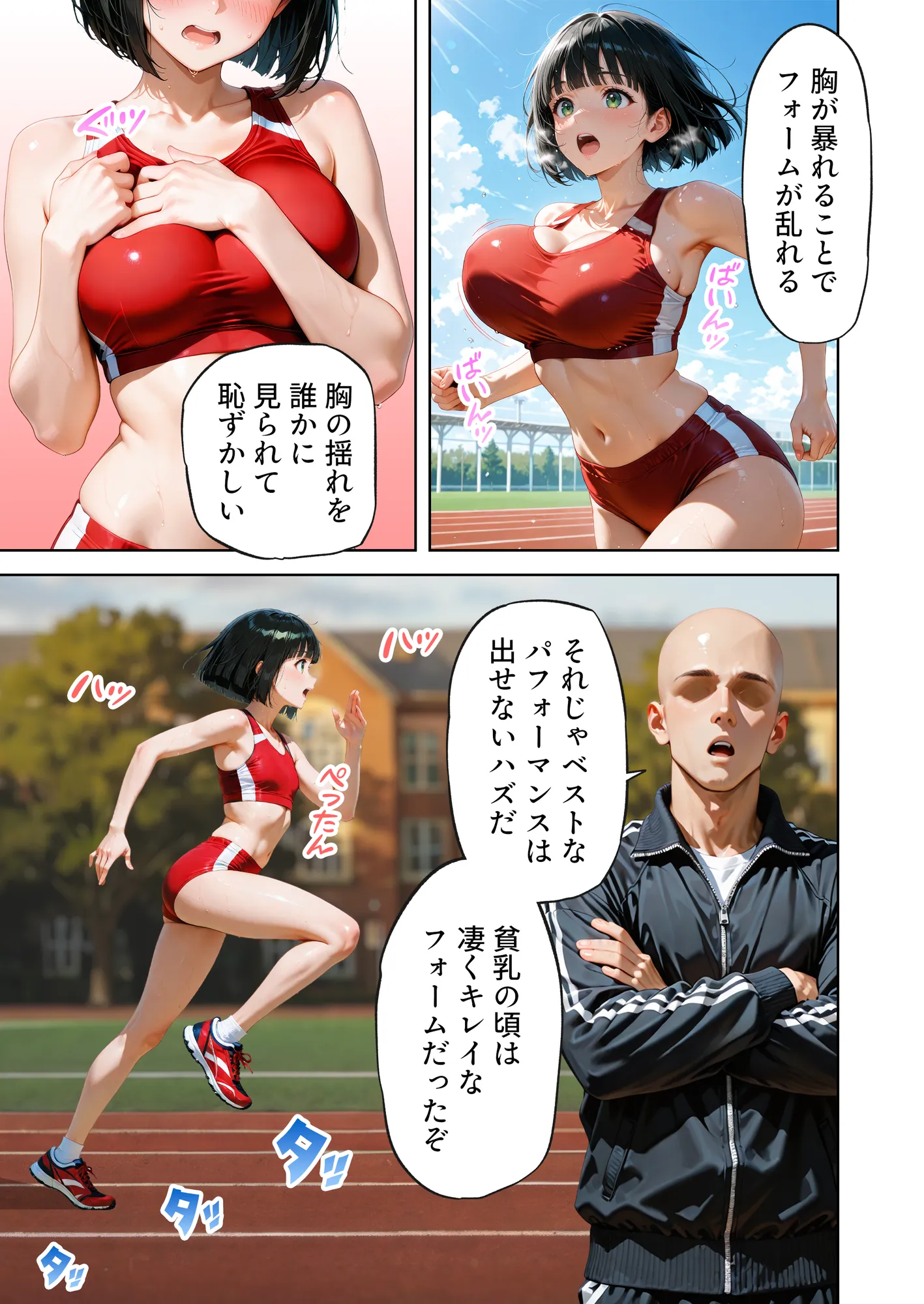 巨乳が暴れて走れませんッ！ 補欠落ちした陸上部元エースがコーチに秘密の特訓を指導してもらう話 - 28ページ