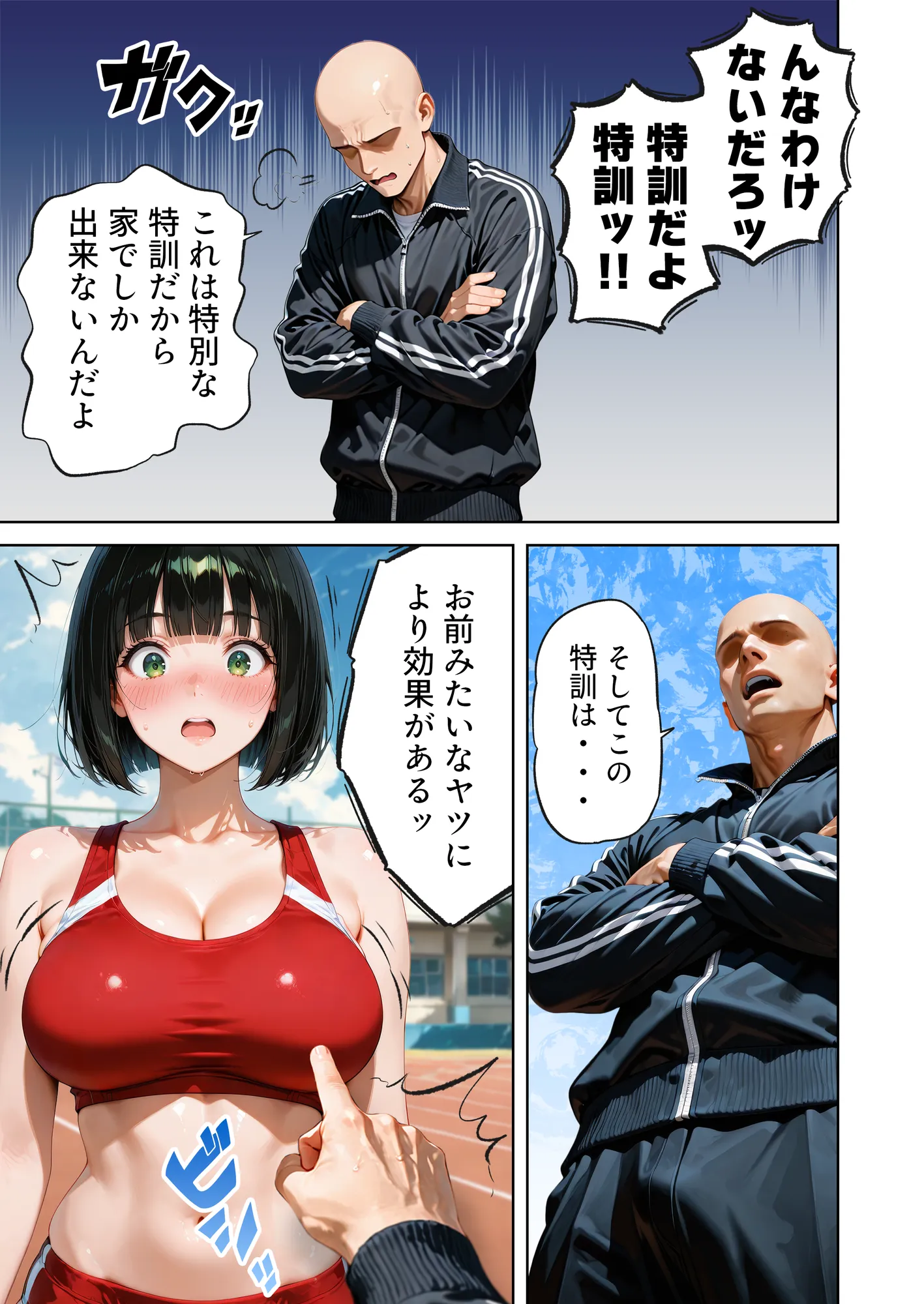 巨乳が暴れて走れませんッ！ 補欠落ちした陸上部元エースがコーチに秘密の特訓を指導してもらう話 - 73ページ