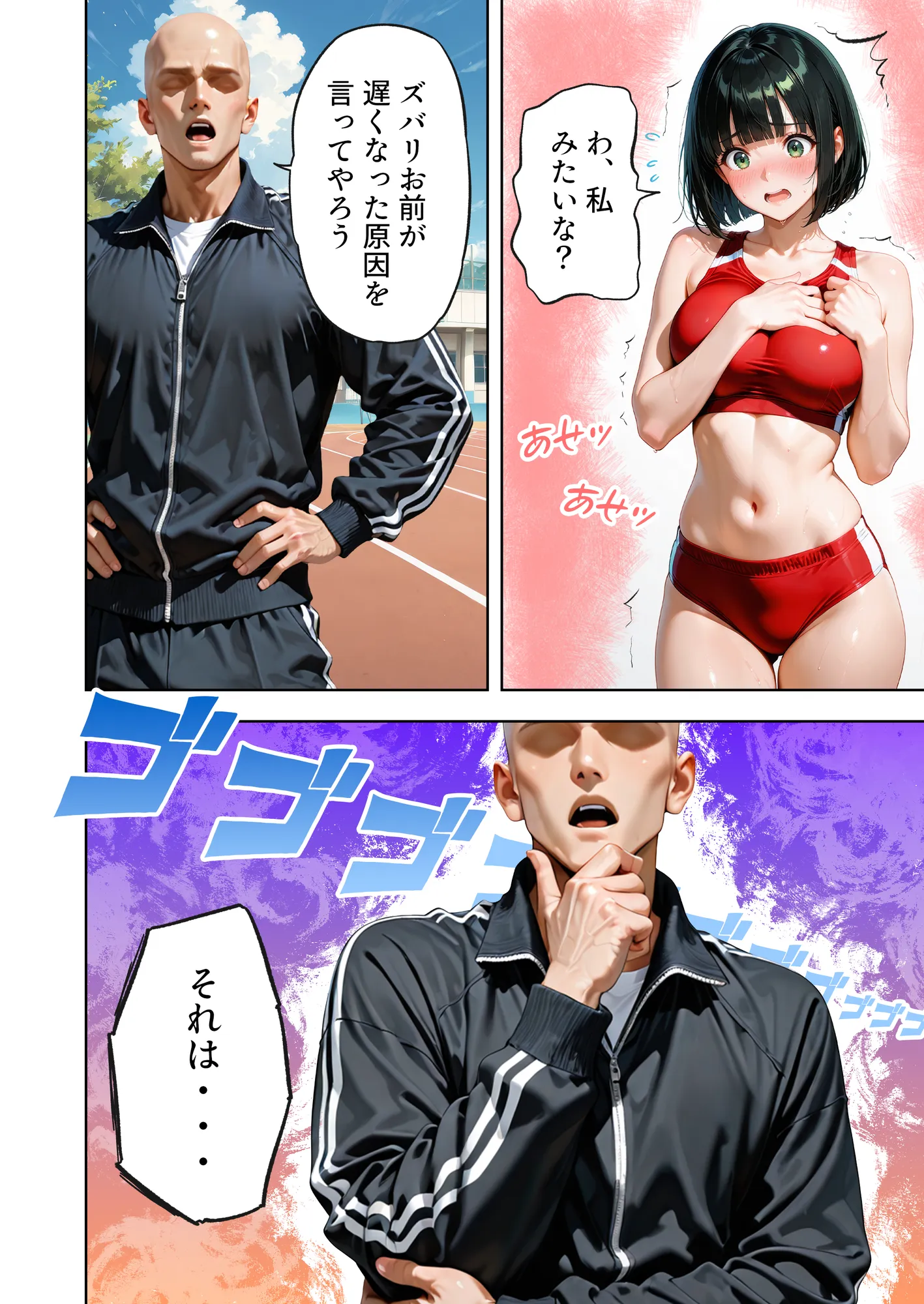 巨乳が暴れて走れませんッ！ 補欠落ちした陸上部元エースがコーチに秘密の特訓を指導してもらう話 - 77ページ