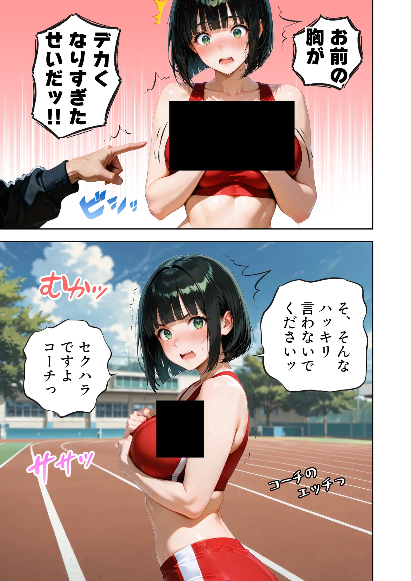 巨乳が暴れて走れませんッ！ 補欠落ちした陸上部元エースがコーチに秘密の特訓を指導してもらう話 - 78ページ