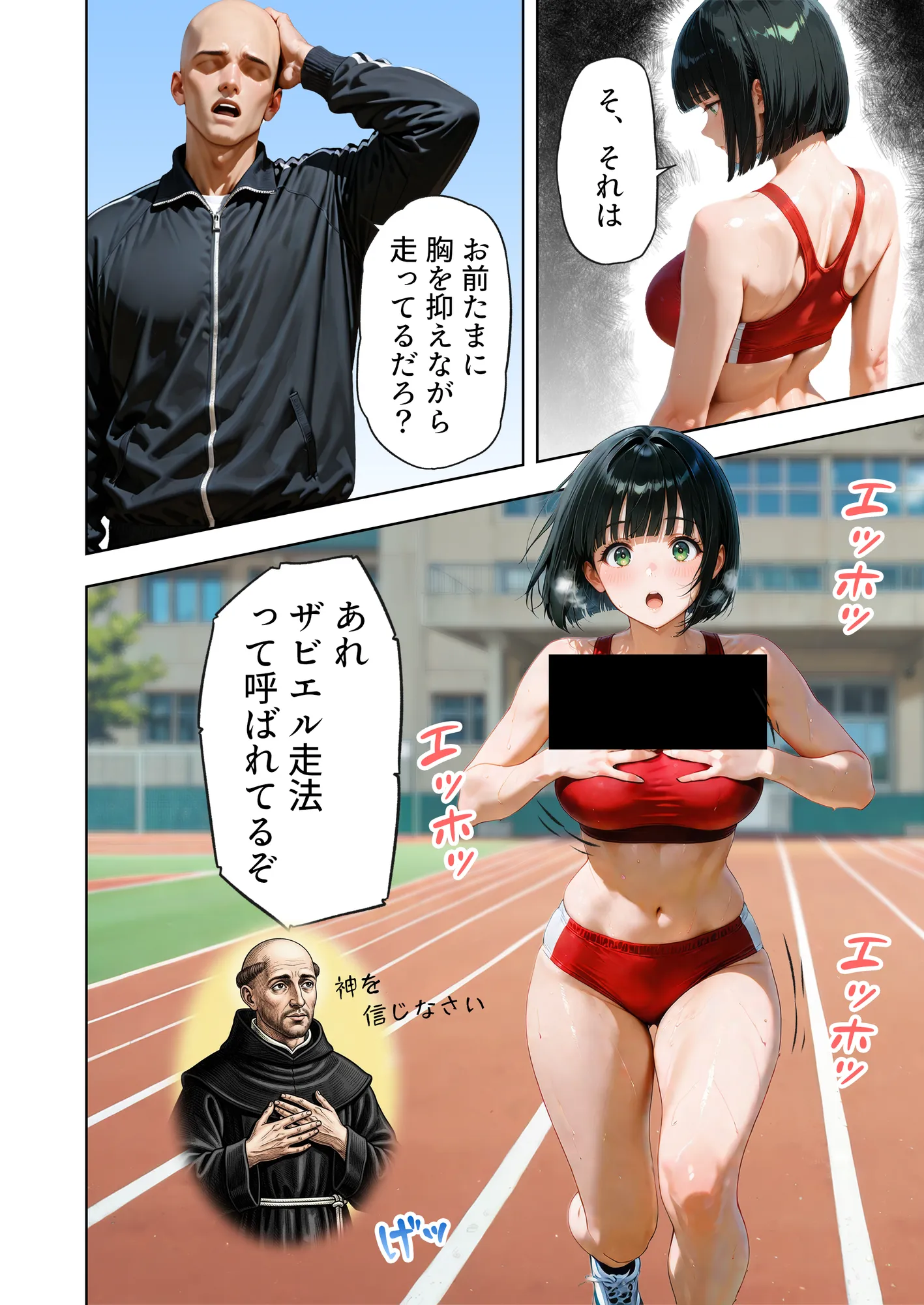 巨乳が暴れて走れませんッ！ 補欠落ちした陸上部元エースがコーチに秘密の特訓を指導してもらう話 - 81ページ