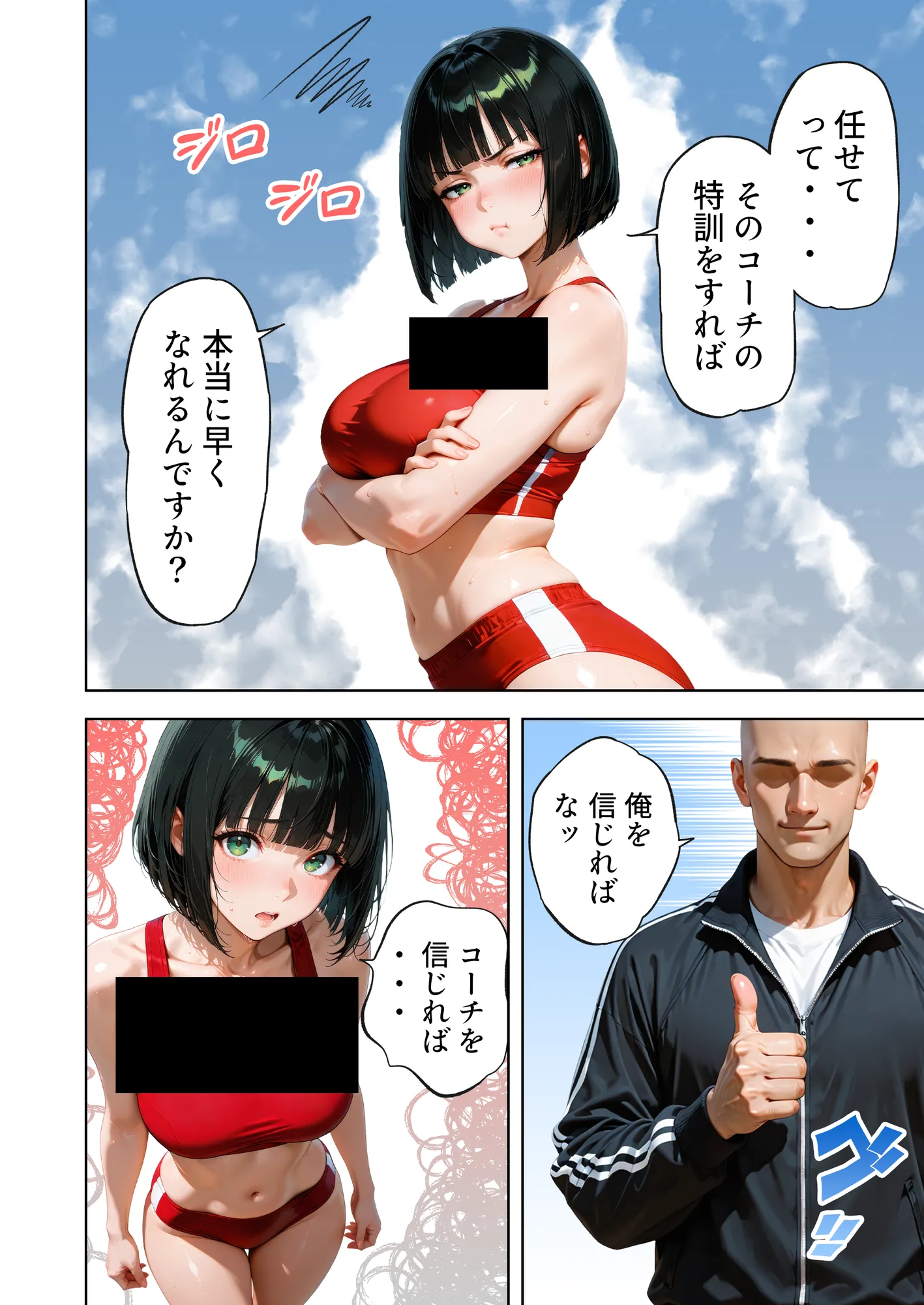巨乳が暴れて走れませんッ！ 補欠落ちした陸上部元エースがコーチに秘密の特訓を指導してもらう話 - 83ページ