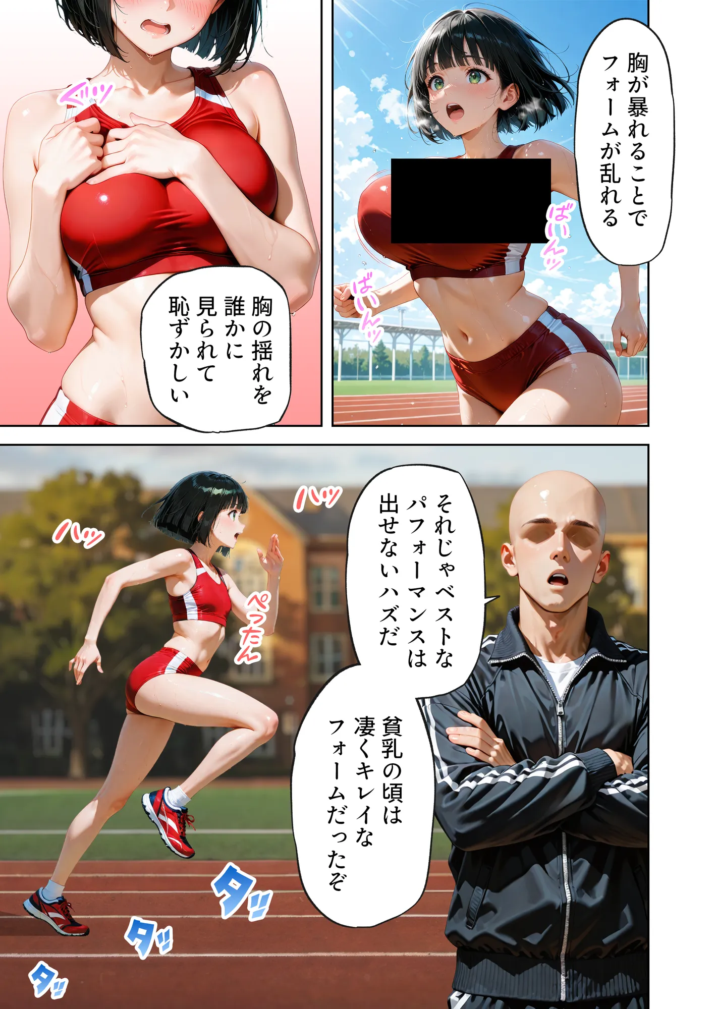 巨乳が暴れて走れませんッ！ 補欠落ちした陸上部元エースがコーチに秘密の特訓を指導してもらう話 - 102ページ