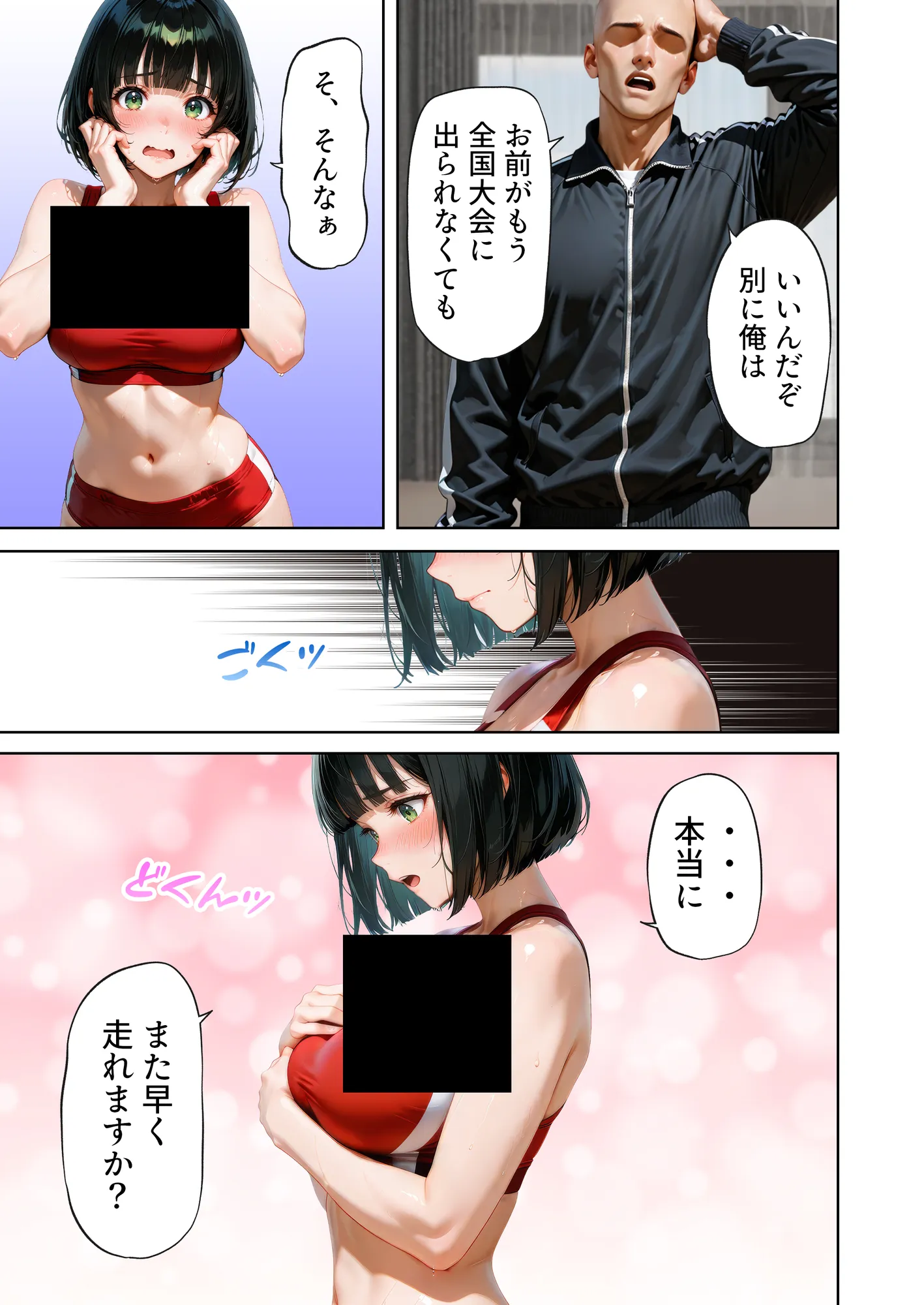 巨乳が暴れて走れませんッ！ 補欠落ちした陸上部元エースがコーチに秘密の特訓を指導してもらう話 - 111ページ
