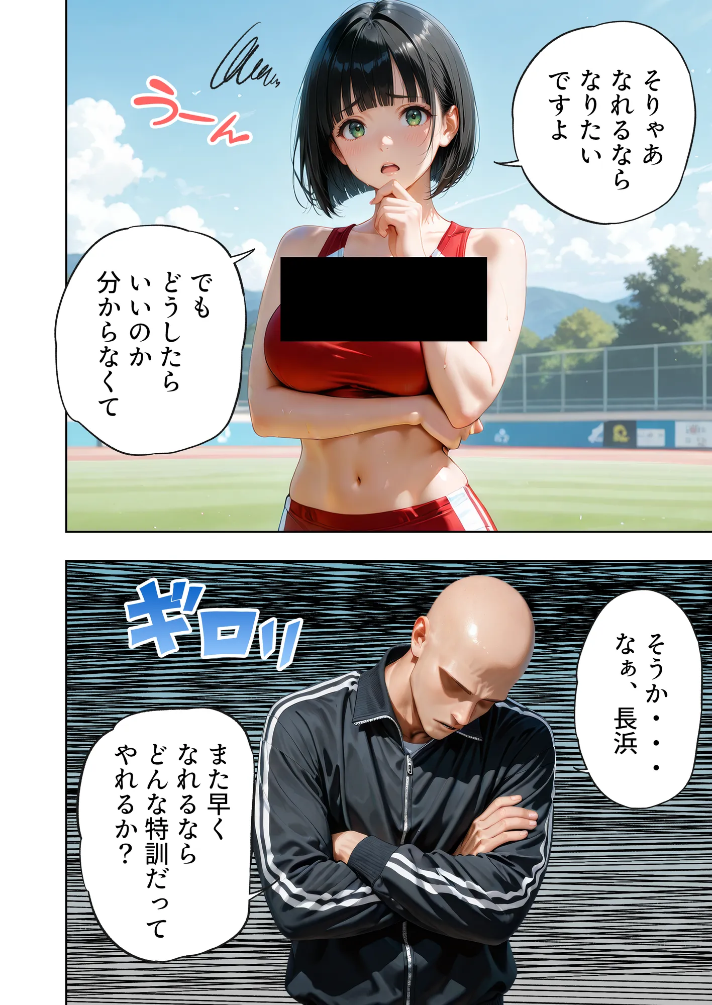 巨乳が暴れて走れませんッ！ 補欠落ちした陸上部元エースがコーチに秘密の特訓を指導してもらう話 - 131ページ
