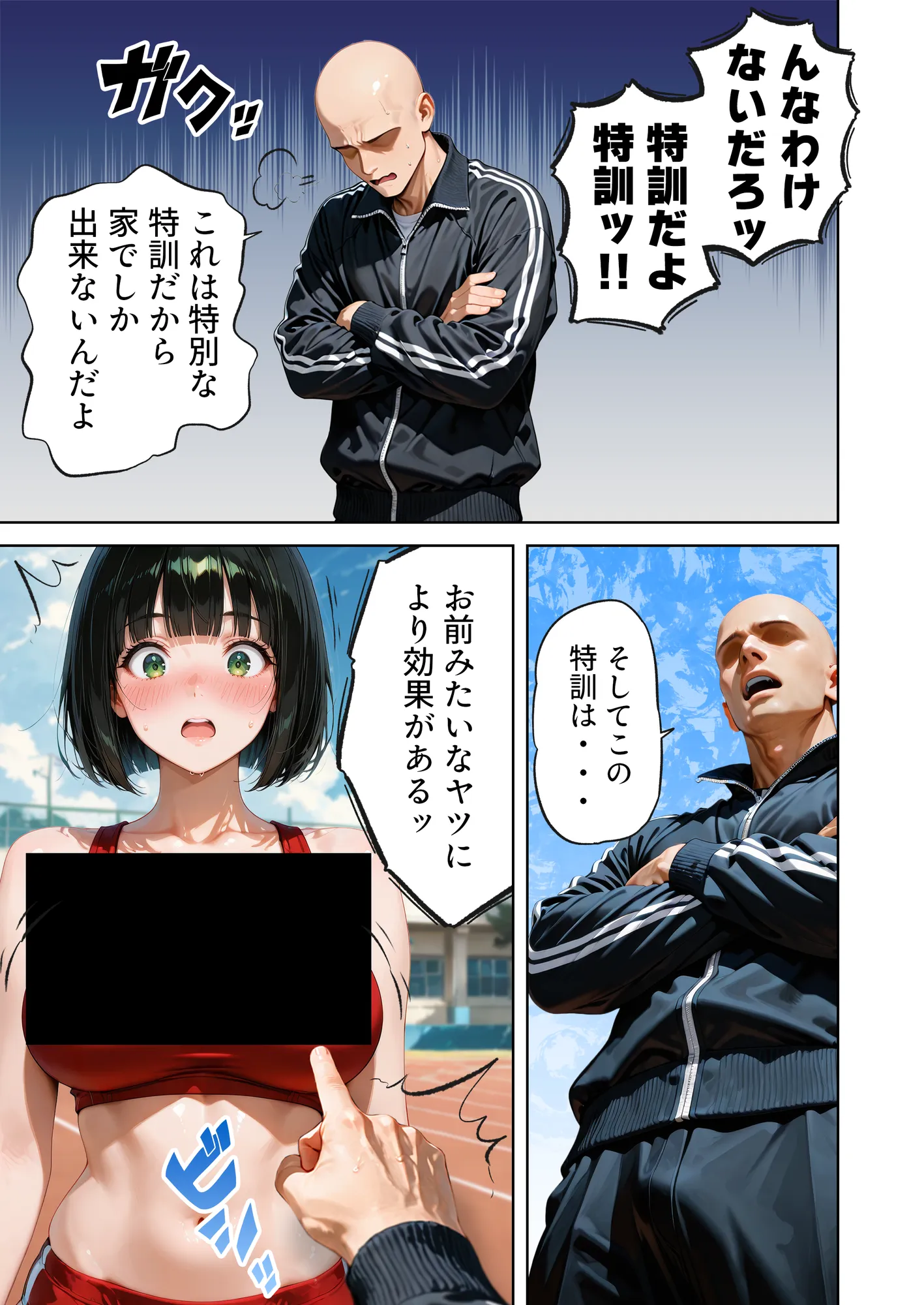 巨乳が暴れて走れませんッ！ 補欠落ちした陸上部元エースがコーチに秘密の特訓を指導してもらう話 - 146ページ