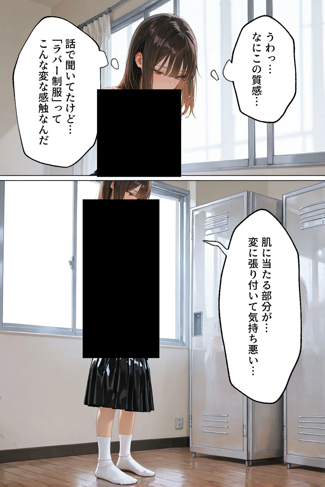 護謨学院『ラバーセーラー服着用レッスン』細身の女子生徒を包むボディスーツと滲む汗が滴る学生服 - 7ページ