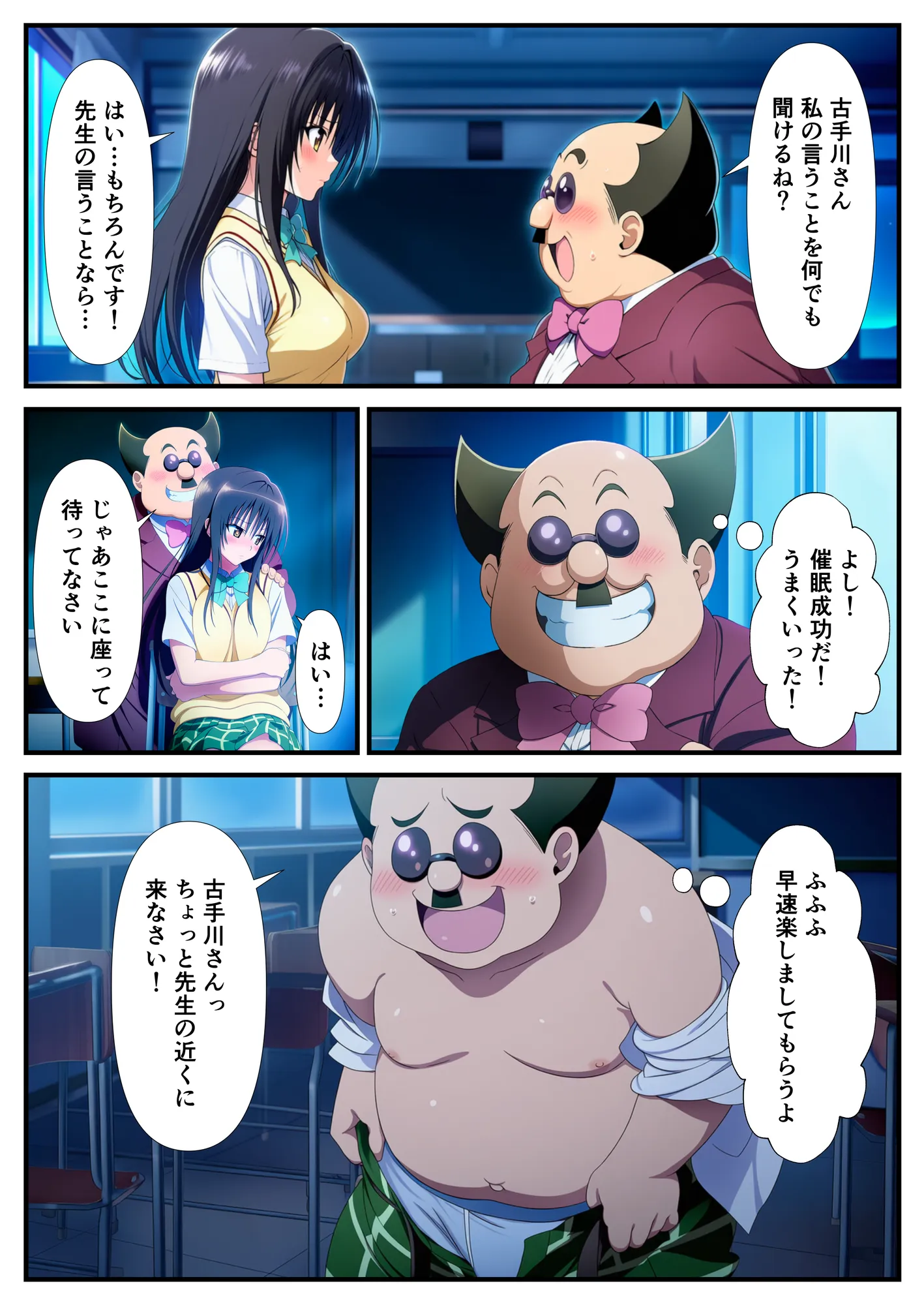 催〇でメス堕ちヒロイン -調教後はボテ腹ハーレム生活へ-【ToLOVEる 古手川 西連寺編】 - 4ページ