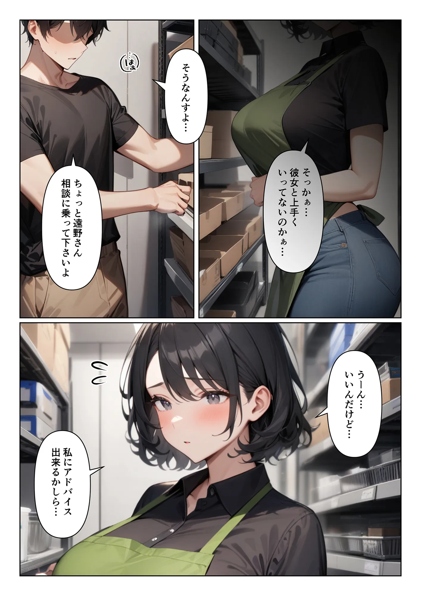 夜の相談も乗ってくれるバ先の地味人妻の遠野さん - 1ページ