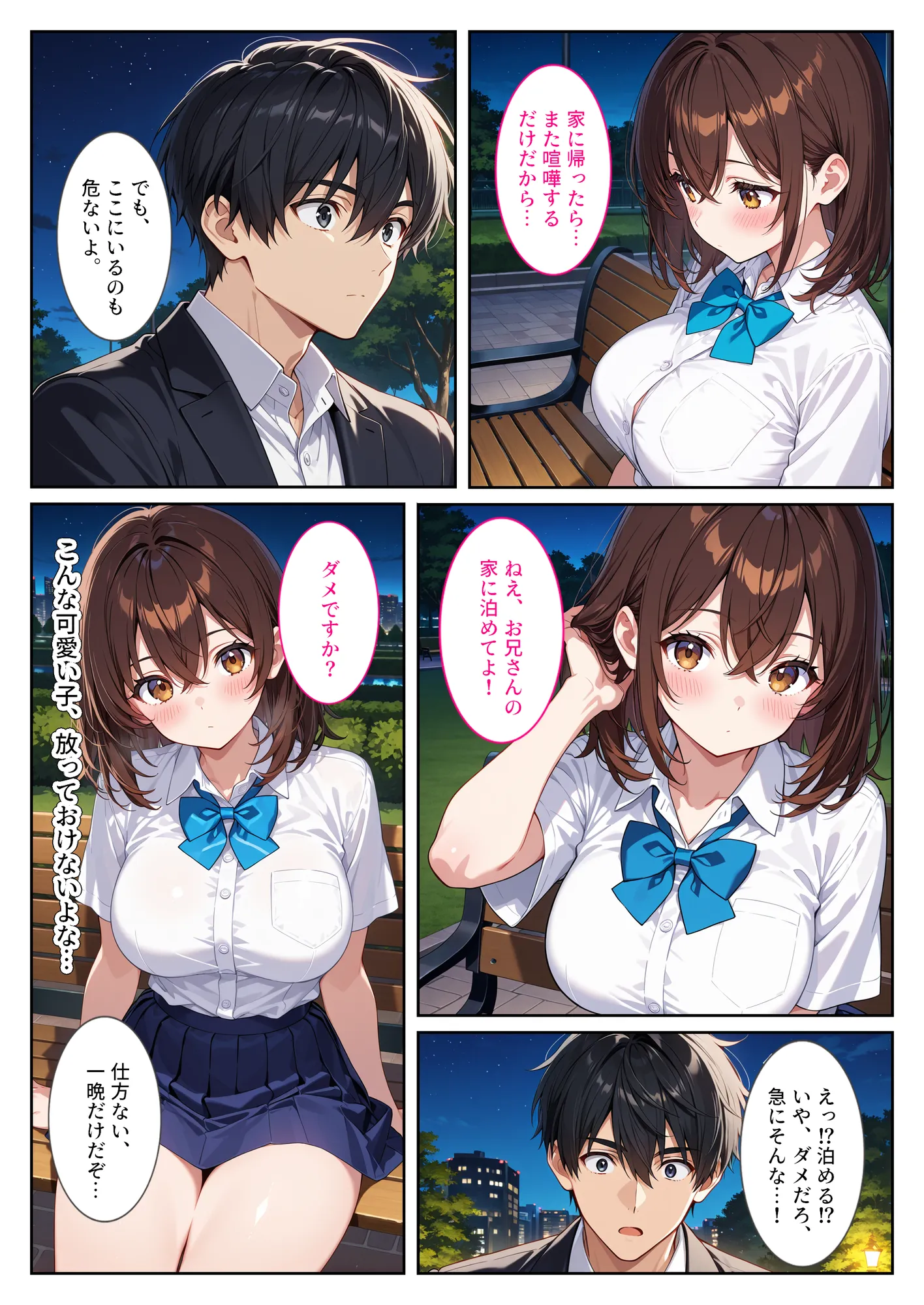 夜の公園で爆乳女子校生を拾ったら… - 3ページ