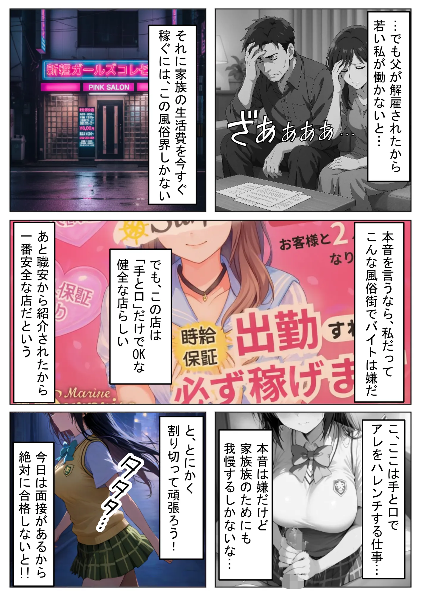 大不況な家計を助けるために、ピンサロ店♂で面接しただけなのに《古手川さん》 - 23ページ