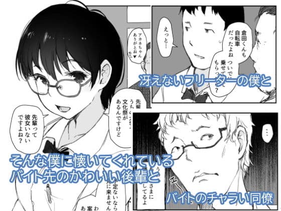 ショートカットで眼鏡の似合う人懐こいバイトの後輩がヤリチン同僚の車で送られてから無断欠勤している サンプル画像 1