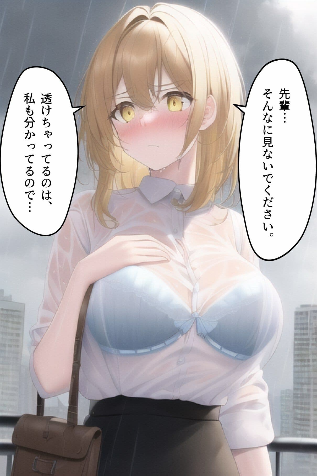 びしょ濡れになったマジメな後輩をお風呂に連れ込んだら… - 恥ずかしさが徐々に快楽に変わっていく女の子の話 - サンプル画像 1