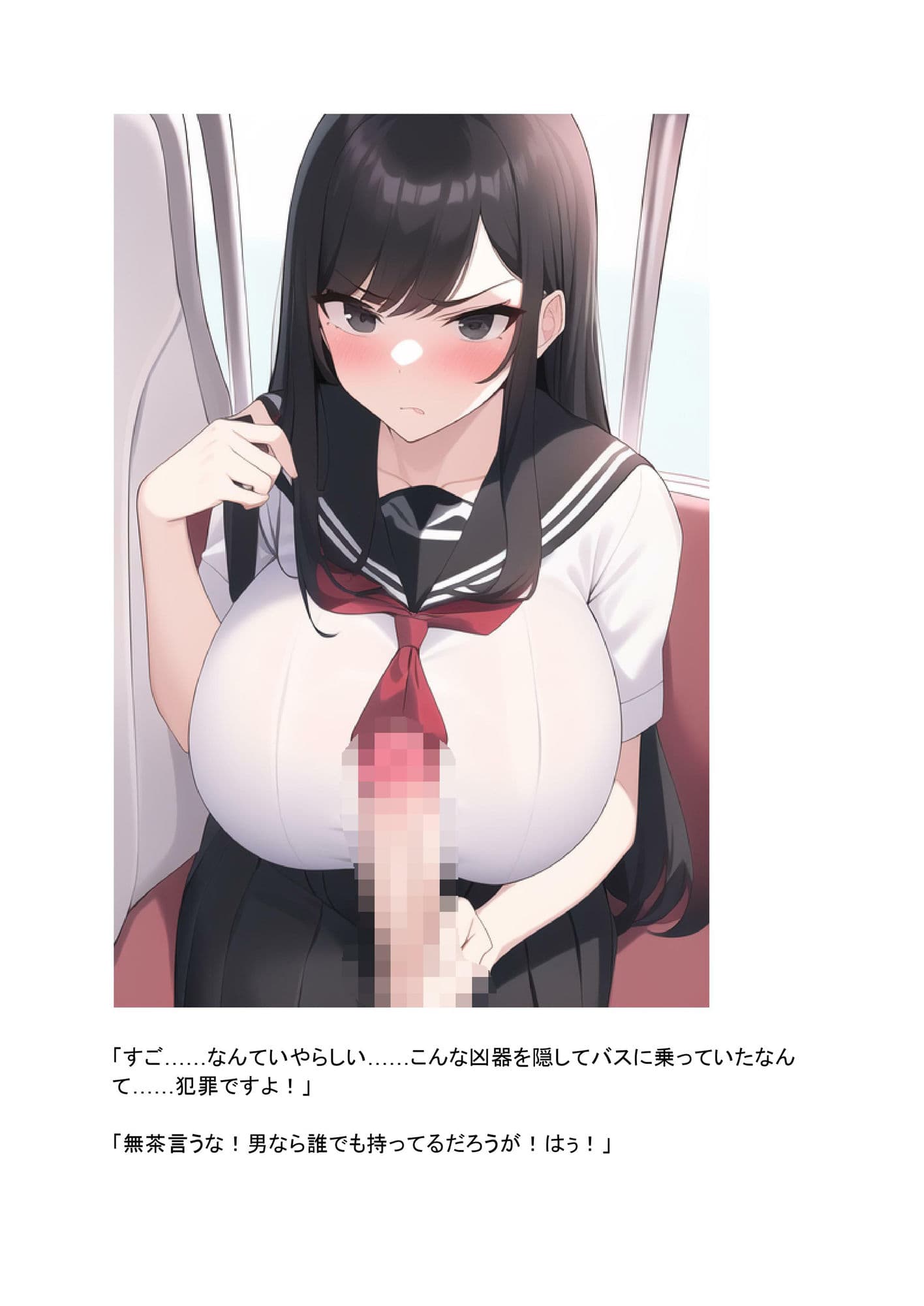 通勤中のバスに乗り込んできたギャルと委員長にからまれて搾精される話。 サンプル画像 6