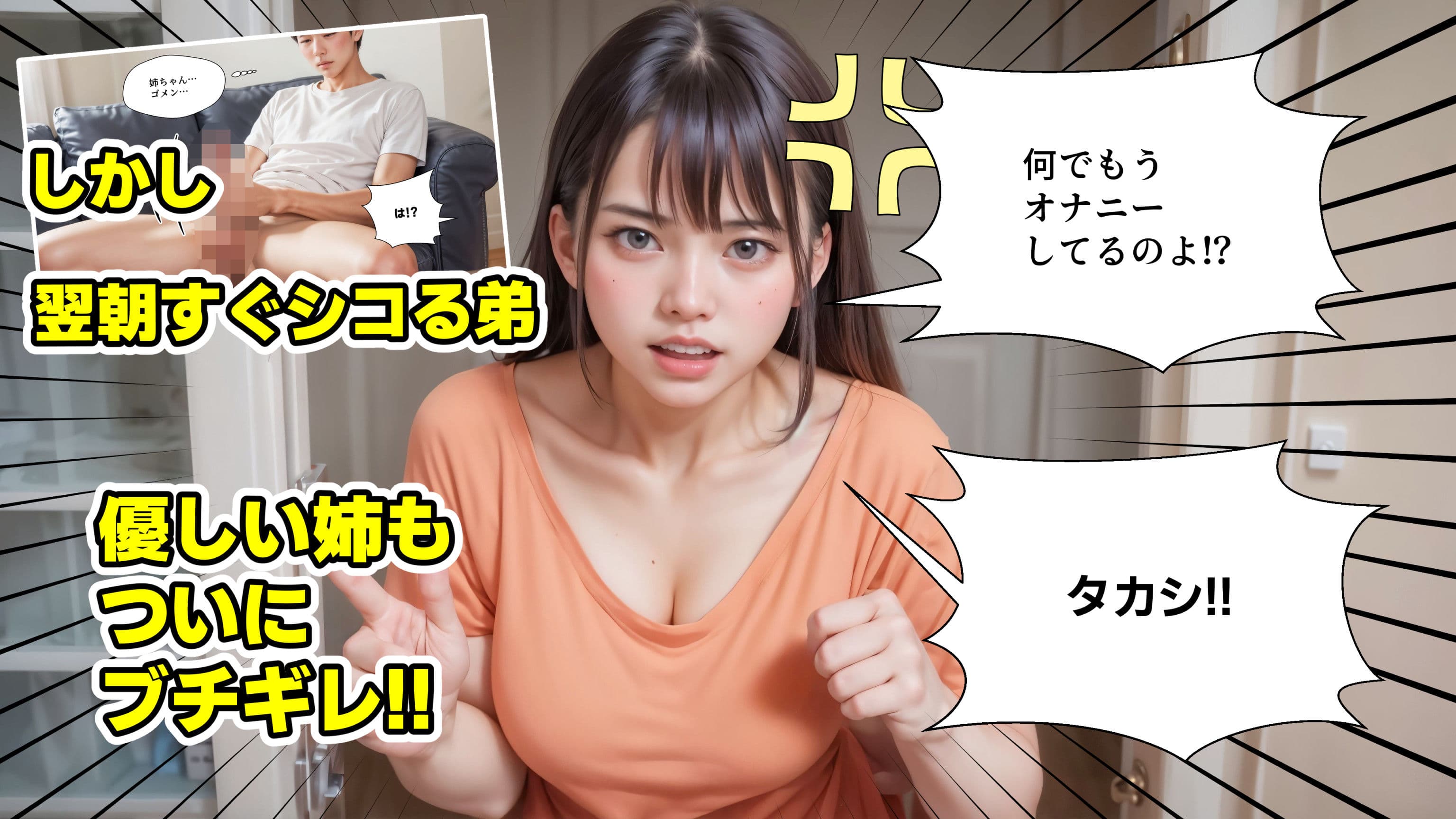 暴発顔射 弟の射精管理失敗で近親相姦中出しSEXする姉【4Kマンガ+写真集】 サンプル画像 2