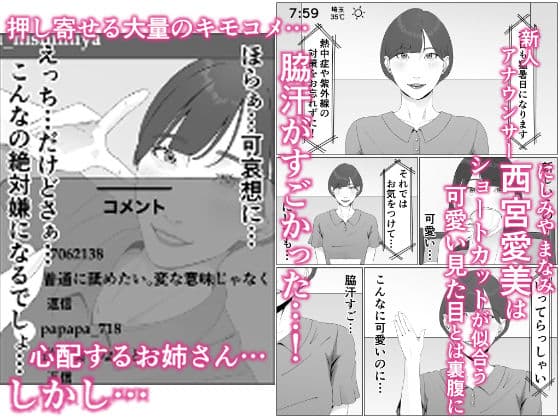 新人女子アナ汁まみれレズ奴〇堕ち サンプル画像 1