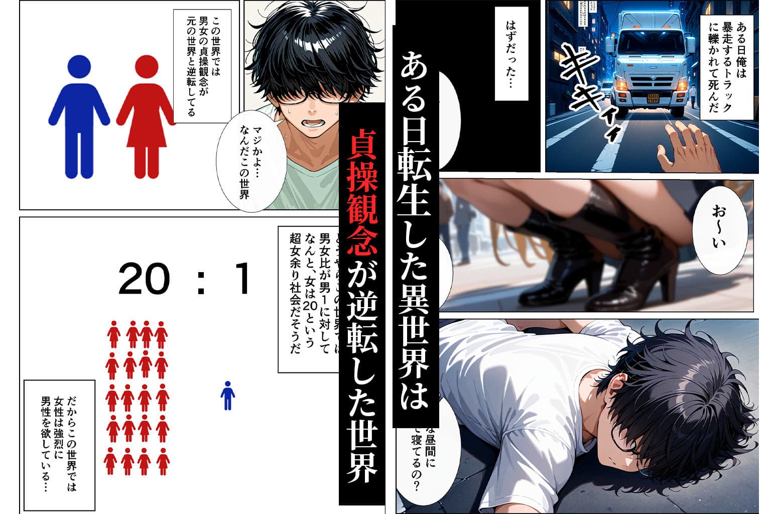 〜貞操逆転アニメハーレム〜転生したら女余りの天国だった件 サンプル画像 2