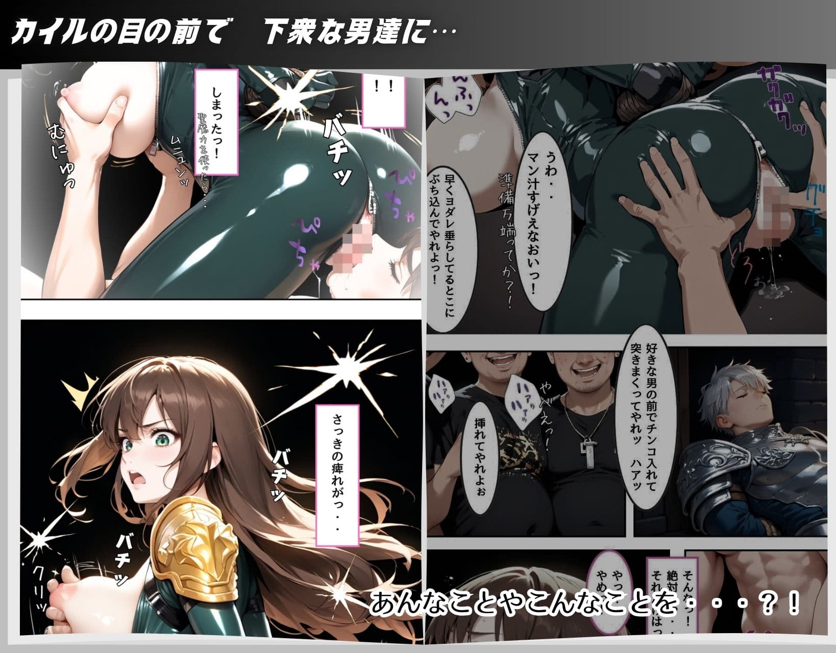 最強女戦士がゲスモブたちに凌〇されちゃう話【輪〇編】 サンプル画像 7