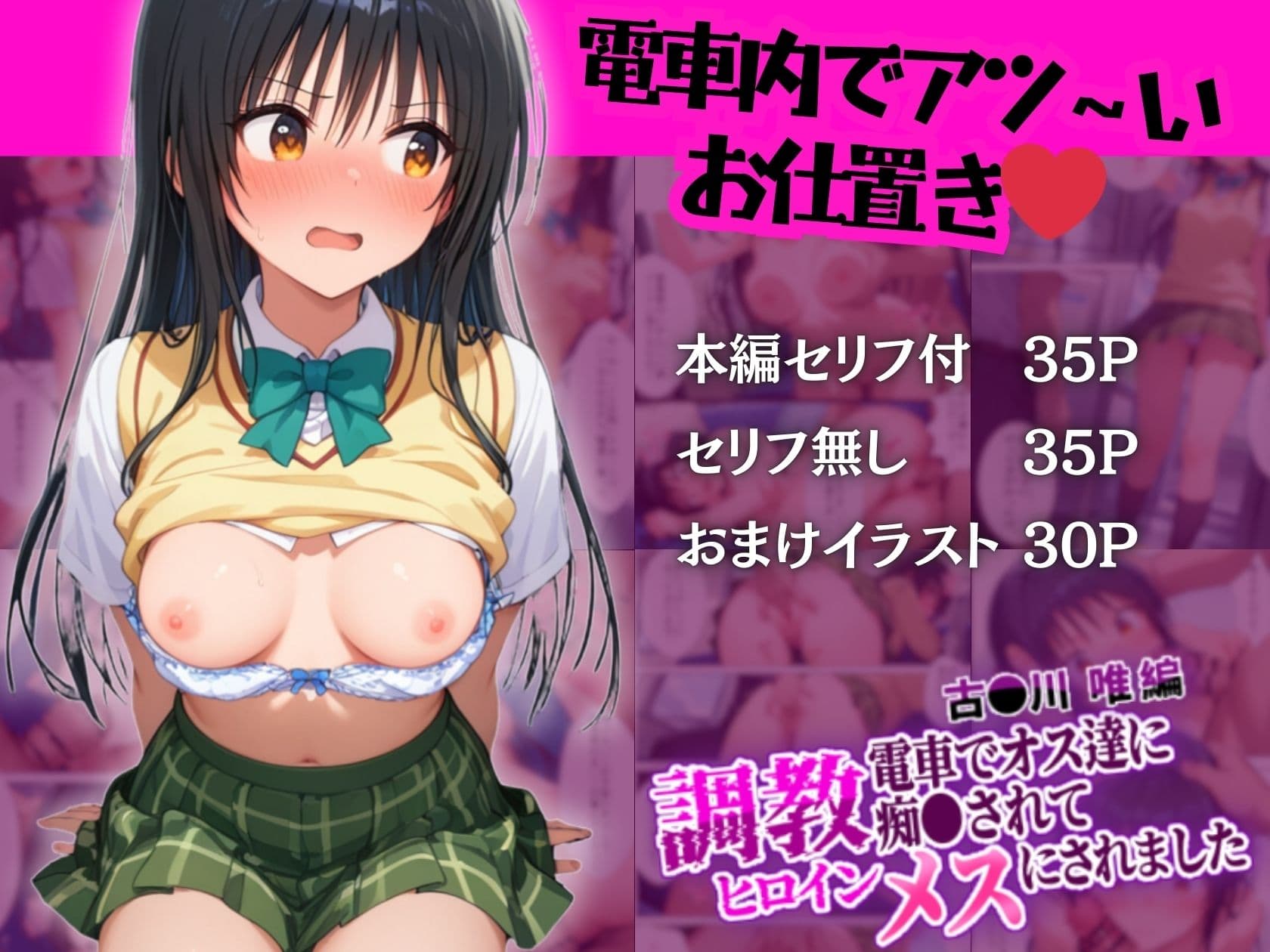 調教ヒロイン 古〇川 唯編 電車でオスたちに痴〇されてメスにされました サンプル画像 6