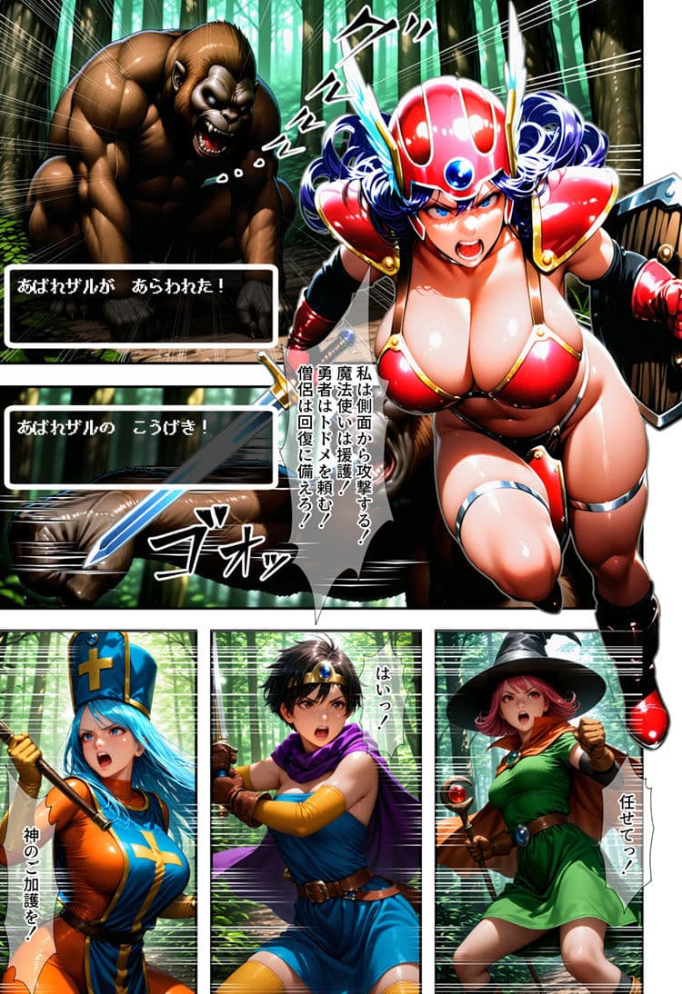 女戦士vsあばれザル サンプル画像 1