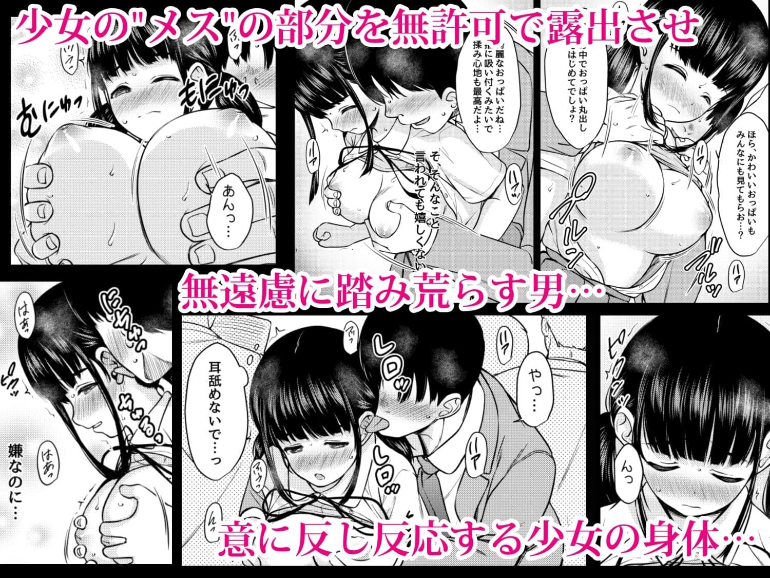 快楽電車 純真少女の肉体を満員電車でオナホにしたった話 サンプル画像 4