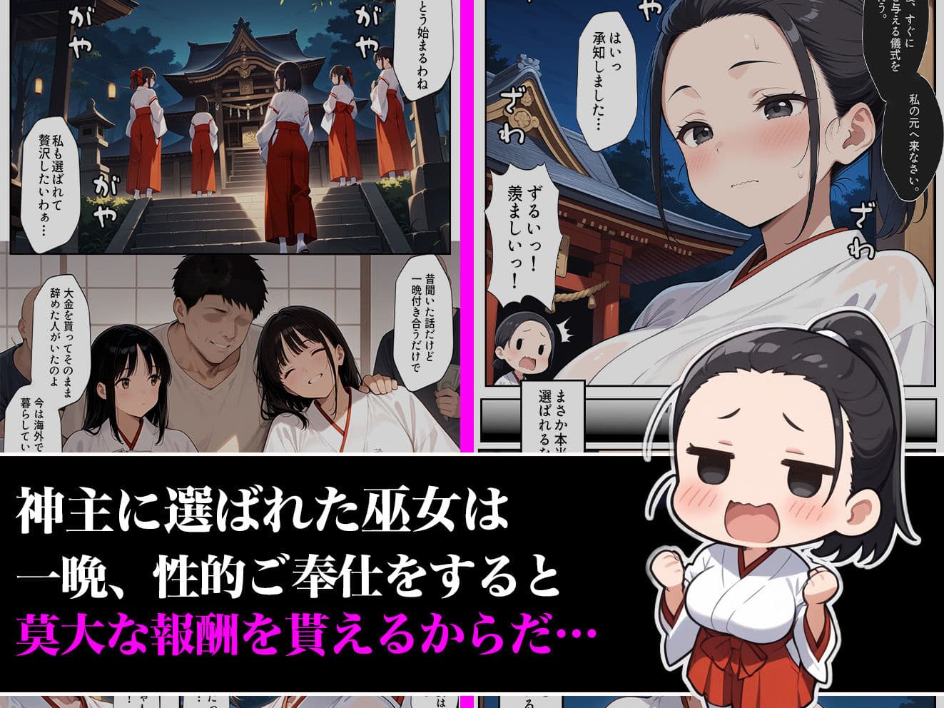 儀式で選ばれた巫女が徹底的にマワされる話 サンプル画像 2