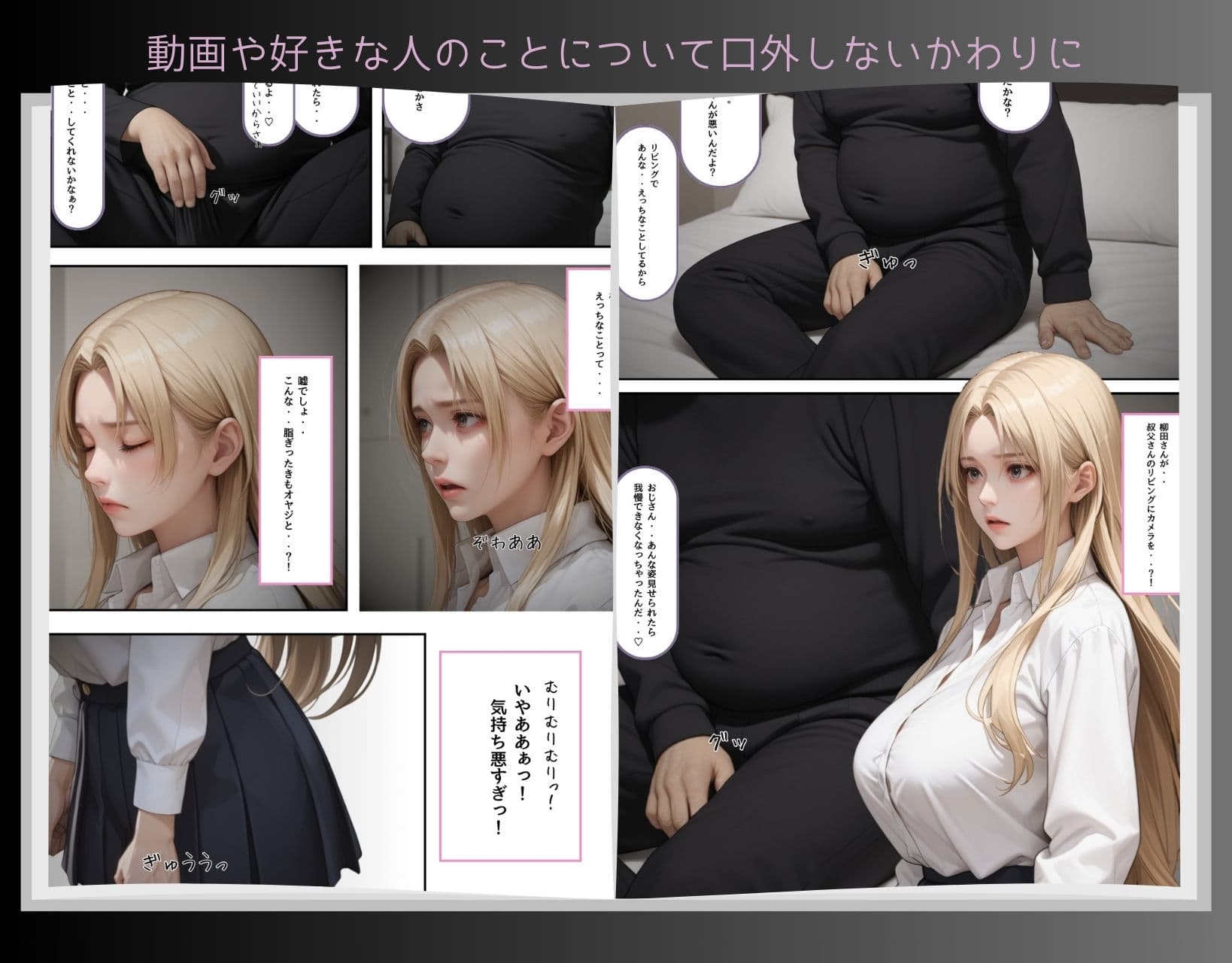 えっちな金髪ギャルが弱みを握られて好きな人がいるのに隣の部屋で大嫌いなきもオジにガン突き種付けされちゃう話 サンプル画像 3