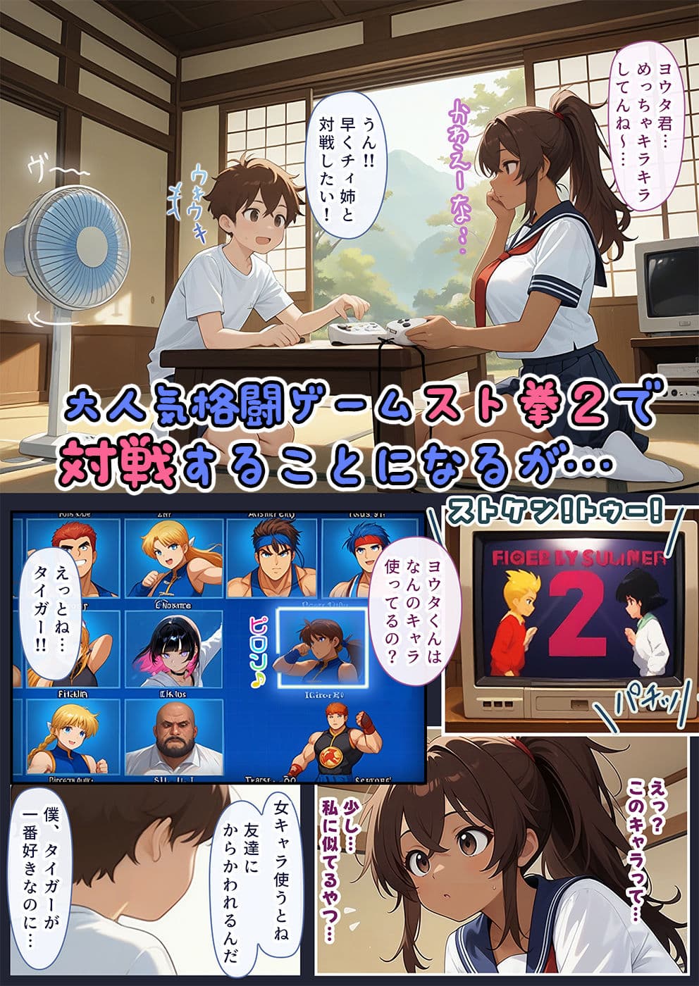 ゲーミングお姉ちゃん【褐色巨乳ギャル姉と格ゲー勝負で精通ボーイ!コマンドミスでティウンティウン!】 サンプル画像 4