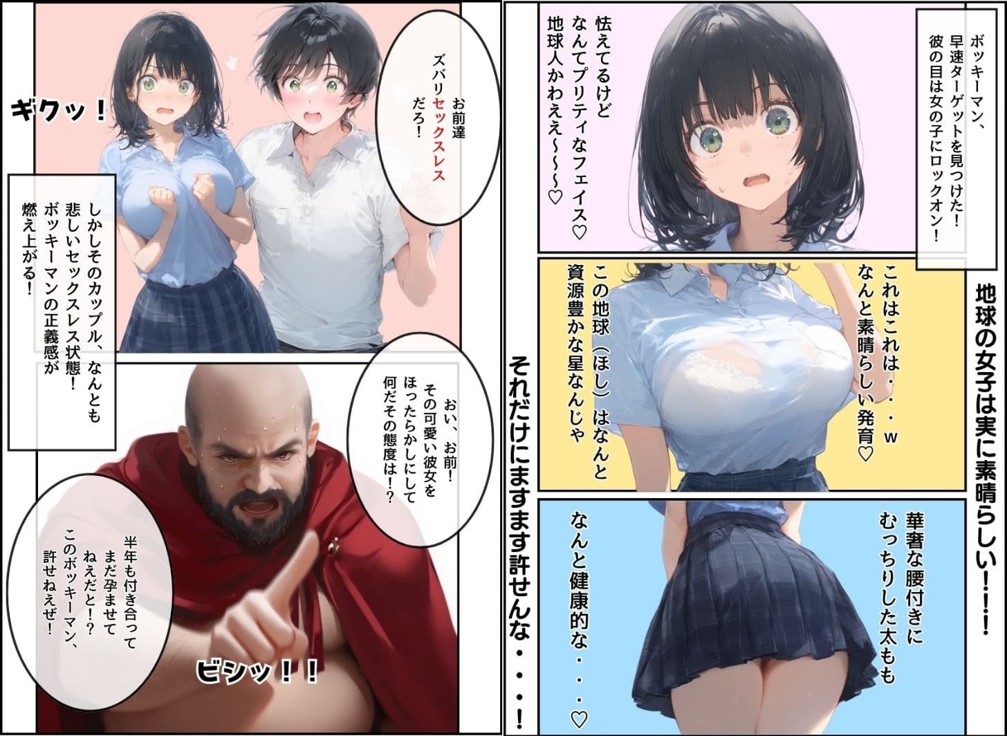 とんでも!ボッキーマン。〜彼氏の前で彼女を寝取ってボッキー!の巻〜 サンプル画像 4