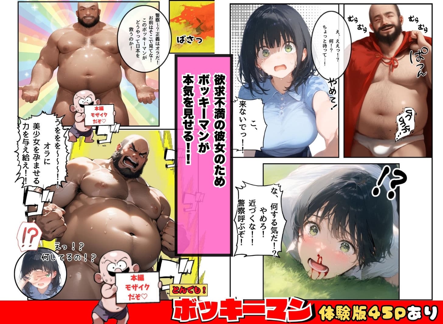 とんでも!ボッキーマン。〜彼氏の前で彼女を寝取ってボッキー!の巻〜 サンプル画像 6