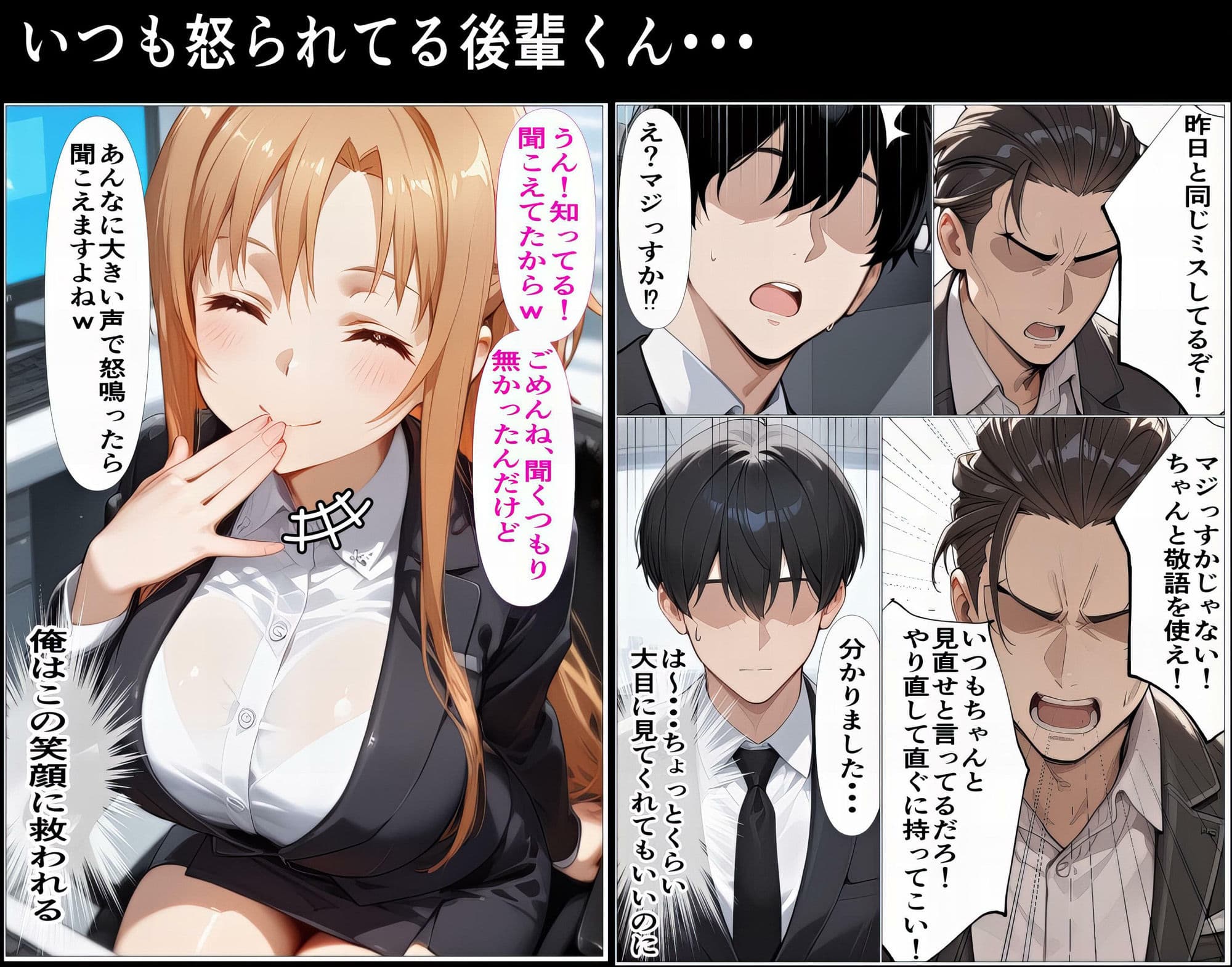 もしもアスナが会社の先輩だったら〜失敗続きの後輩を体を使って愛情たっぷりで癒す〜 サンプル画像 1