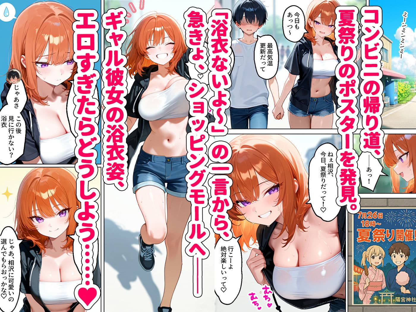 家出してきたクラスの人気ギャルが彼女になったら夏祭りで何度も中出しHさせてくれた話 サンプル画像 1