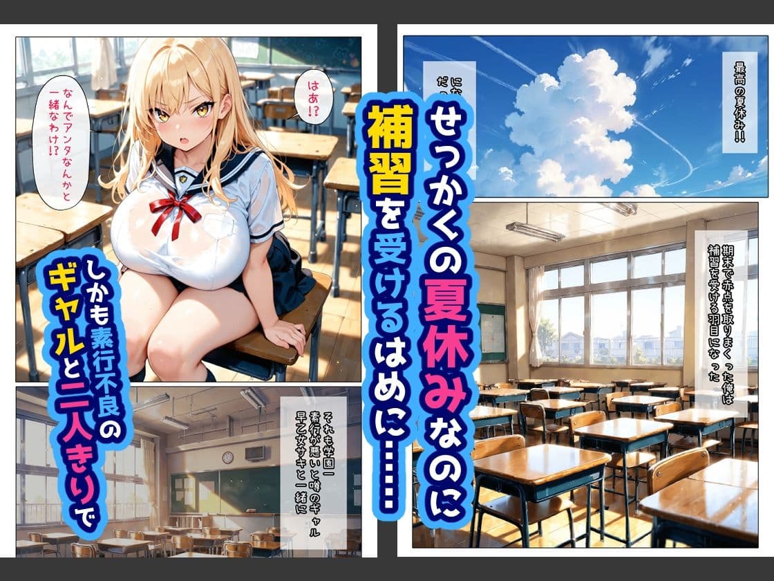 ギャルと二人きりで補習を受けたら、そりゃエロいことになる サンプル画像 1