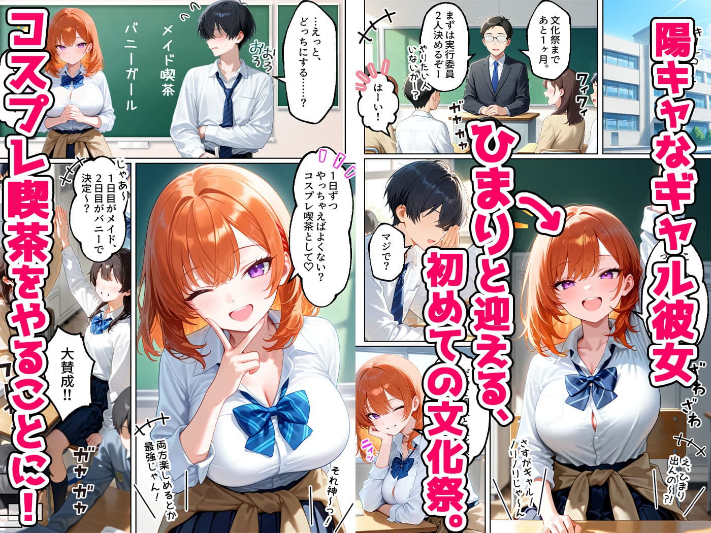家出してきたクラスの人気ギャルが彼女になったら文化祭で何度も中出しHさせてくれた話 サンプル画像 1