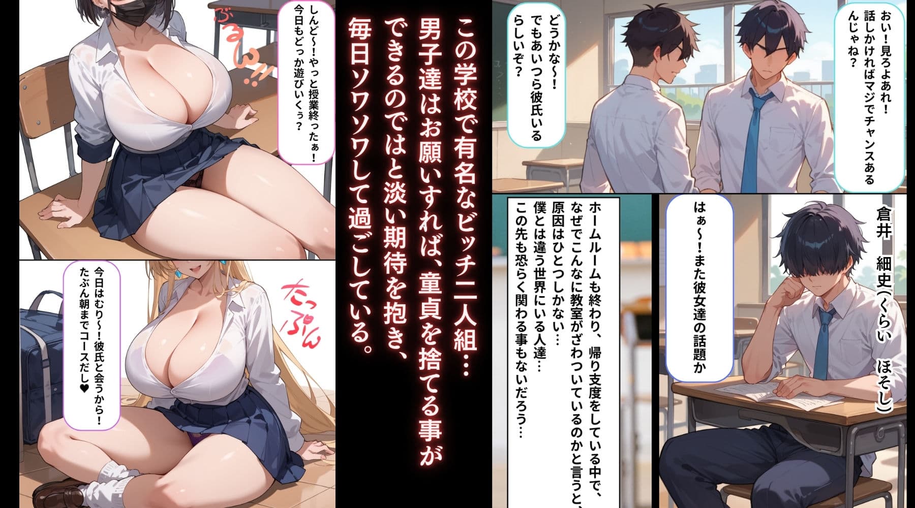 女子校生彼氏持ちのビッチ達がボクのチ○コで遊んだ結果  もう僕以外では満足出来なくなった件 サンプル画像 2