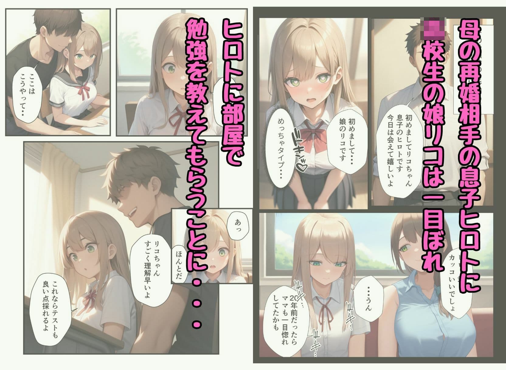 再婚相手の息子に堕とされた母娘の日替わり中出しSEX サンプル画像 1