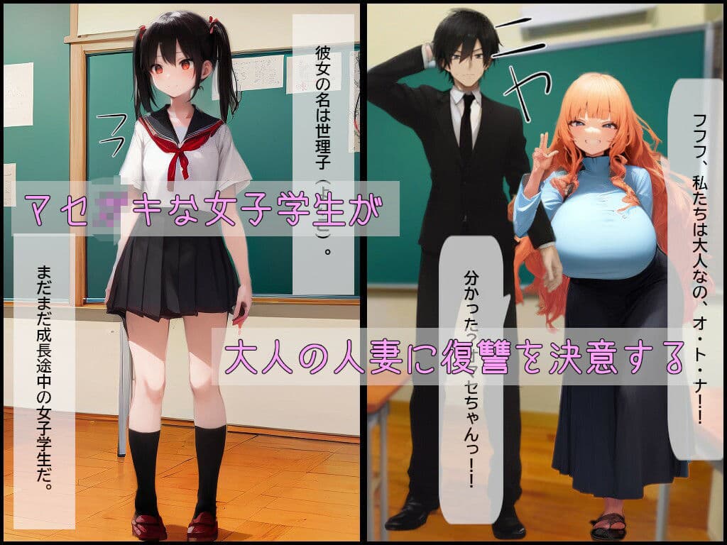 童顔貧乳小生意気な女の子による人妻女体吸収 サンプル画像 1