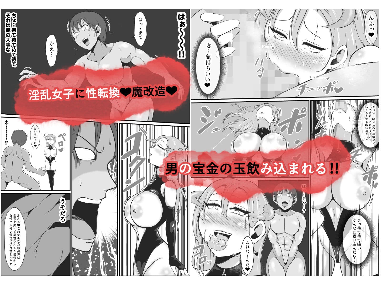 【TS悪堕ち】屈強なる戦士が淫乱メス悪魔へ性転換 サンプル画像 3