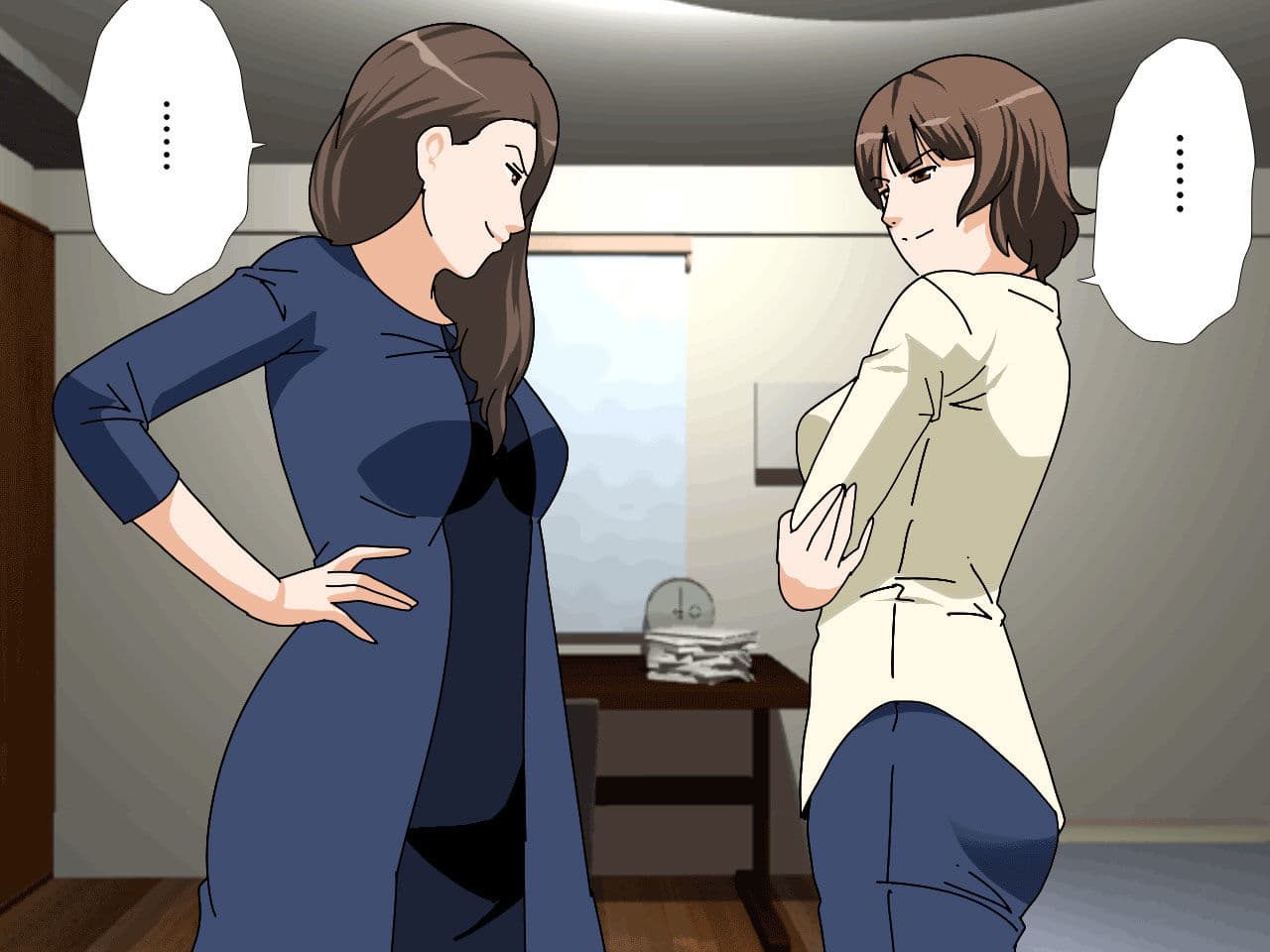 杜戸先生と苫田ママをレズらせて3Pしてみた夜-と…その後の話 サンプル画像 4