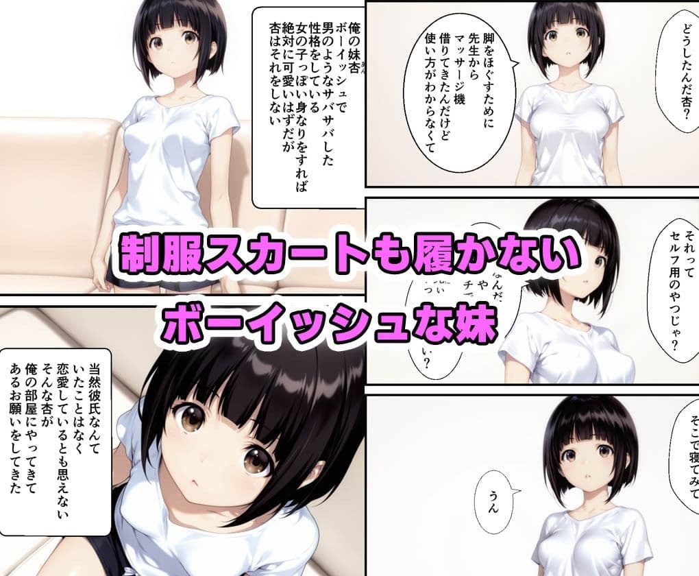 サバサバ系ボーイッシュな妹を電マでメスに仕上げて中出しした話 サンプル画像 1