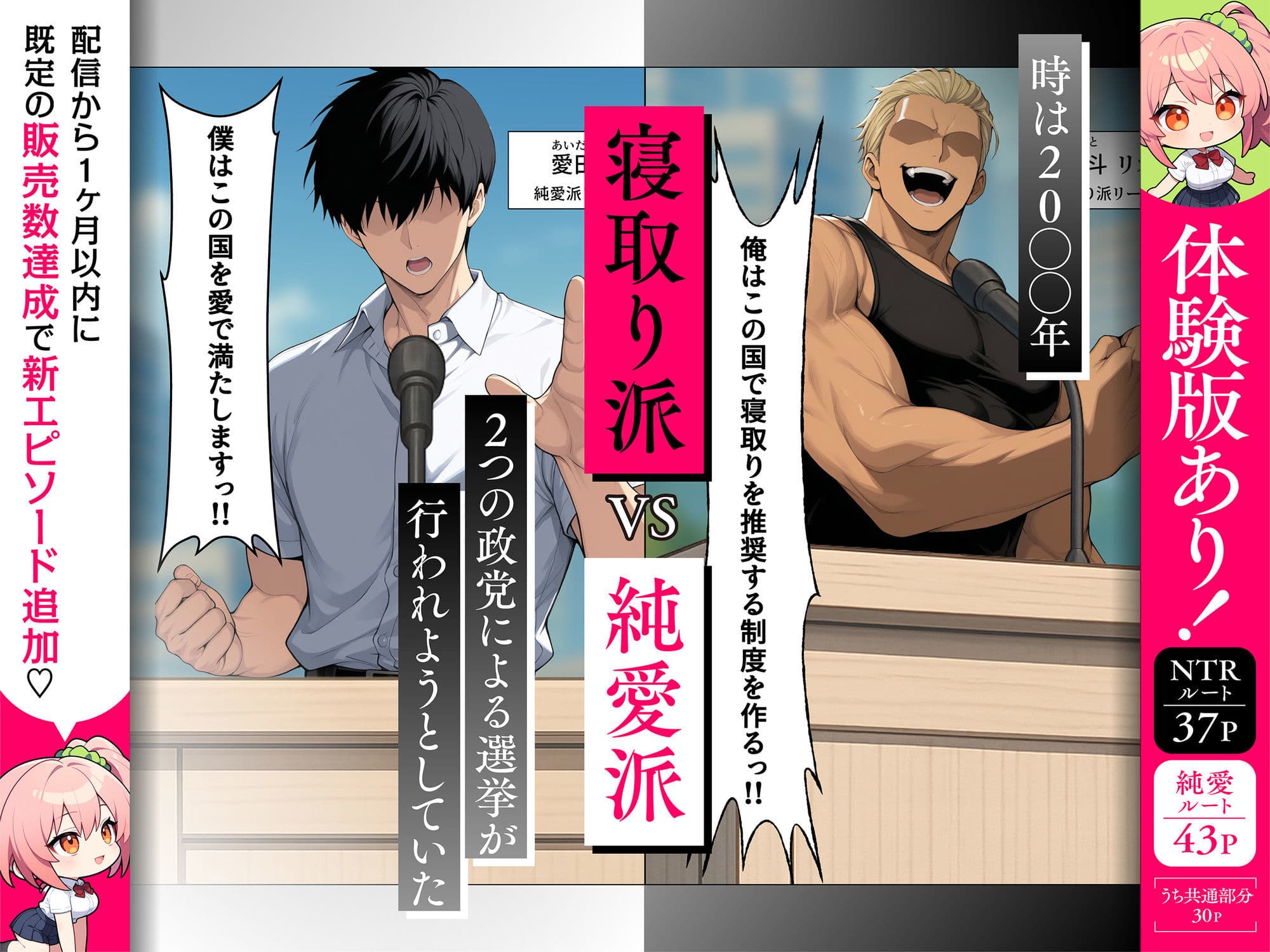 投票率99%!?寝取り派VS純愛派〜勝者の先に待つ日常〜 サンプル画像 3