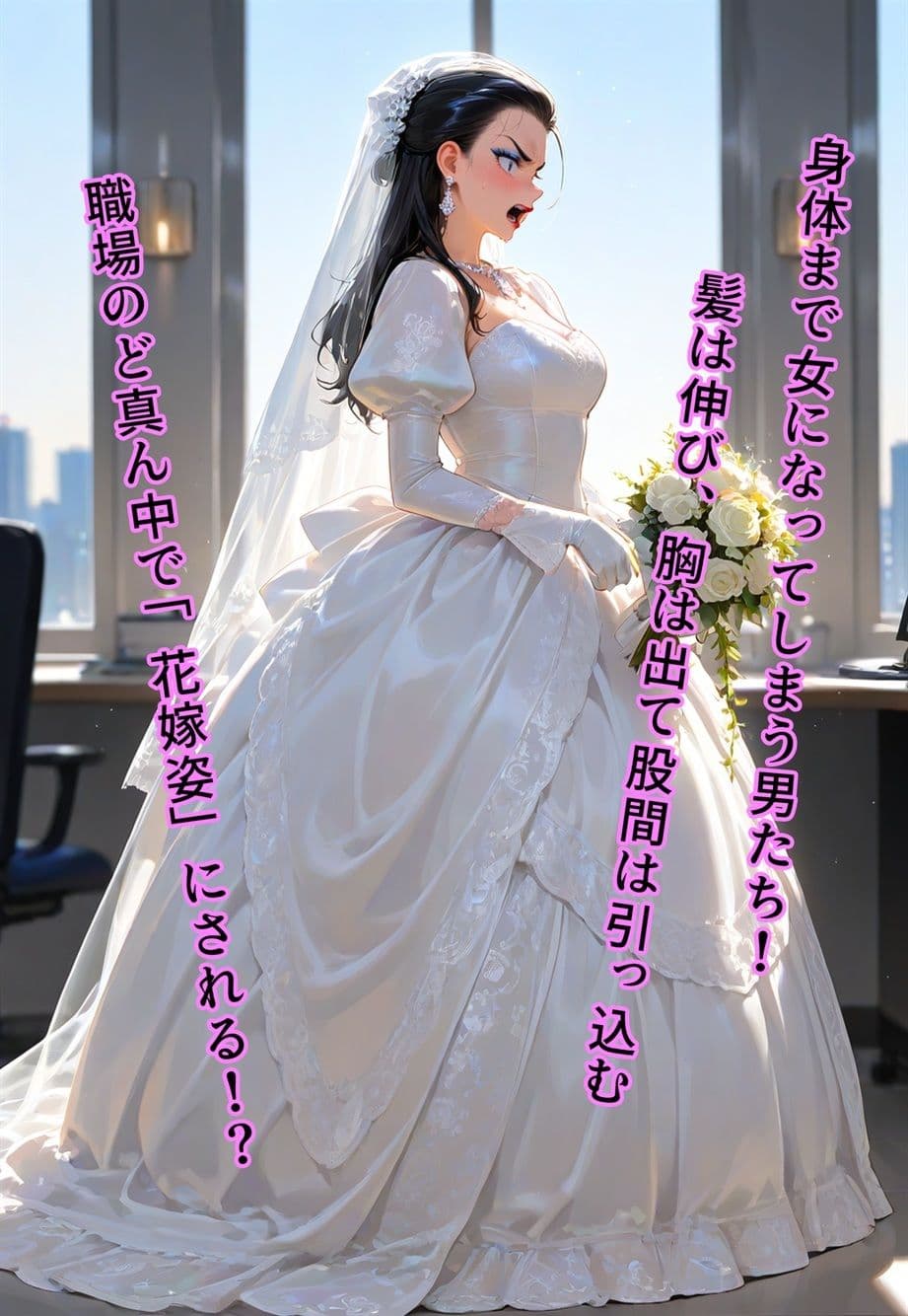 バージン・オフィス  〜職場の男たちが、全員ウェディングドレスの処女になった日〜 サンプル画像 4