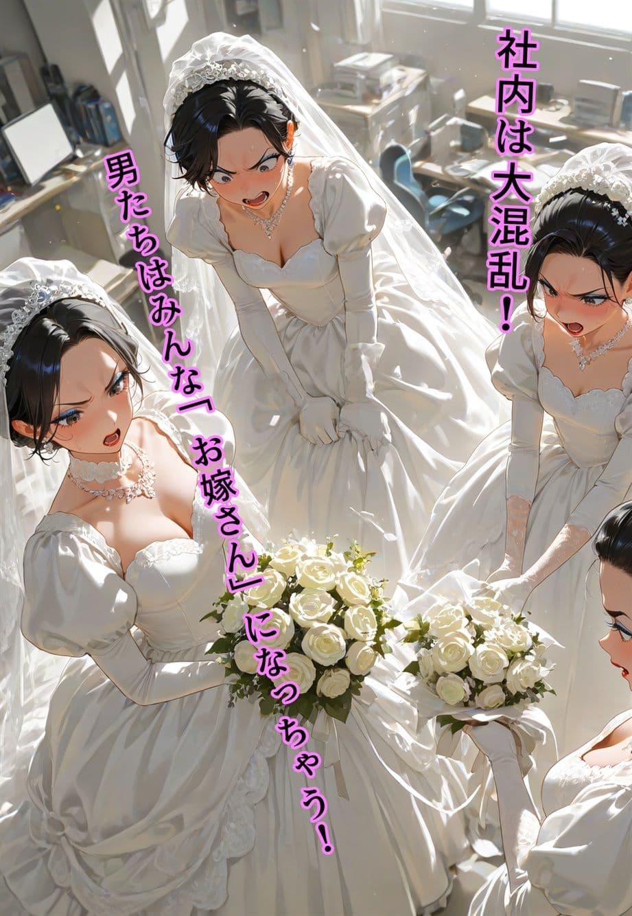バージン・オフィス  〜職場の男たちが、全員ウェディングドレスの処女になった日〜 サンプル画像 8